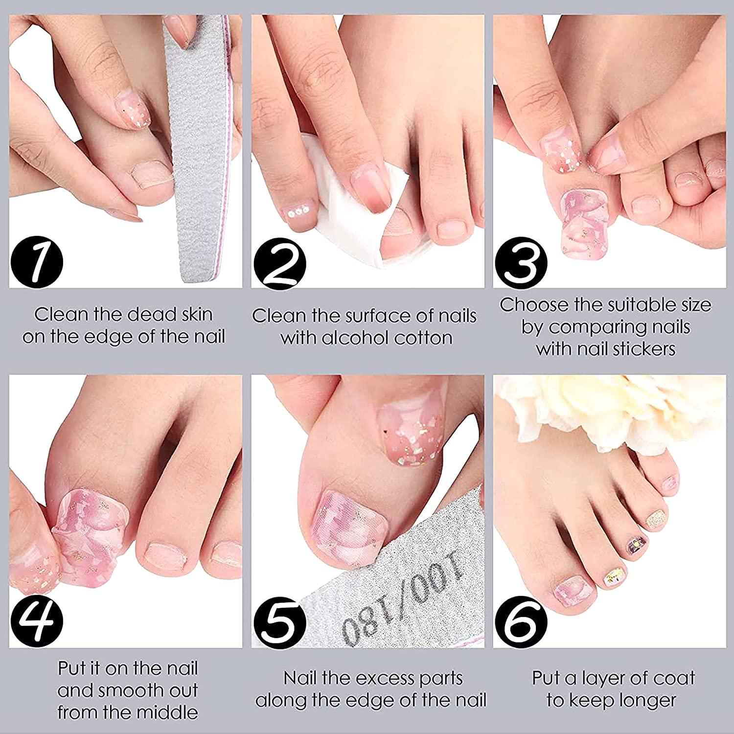 Pink And White Acrylic Toenails