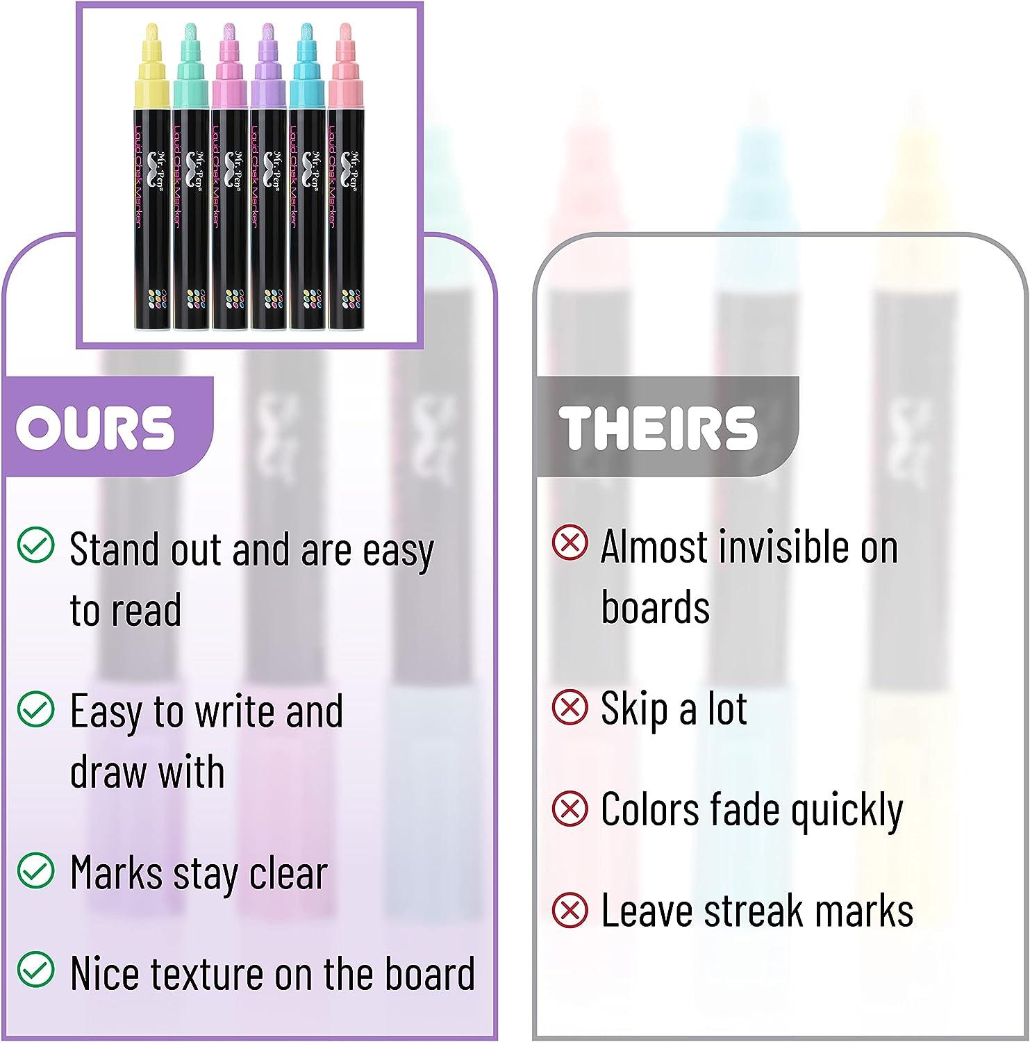 Mr. Pen- Chalk Markers, 6 Pack, Dual Tip, Assorted Color, 8 Labels, Chalk  Markers for Blackboard, Liquid Chalk Markers, Chalkboard Markers, Window  Markers, Liquid Chalk, Chalk Board Markers, Chalk Pen - Mr. Pen Store