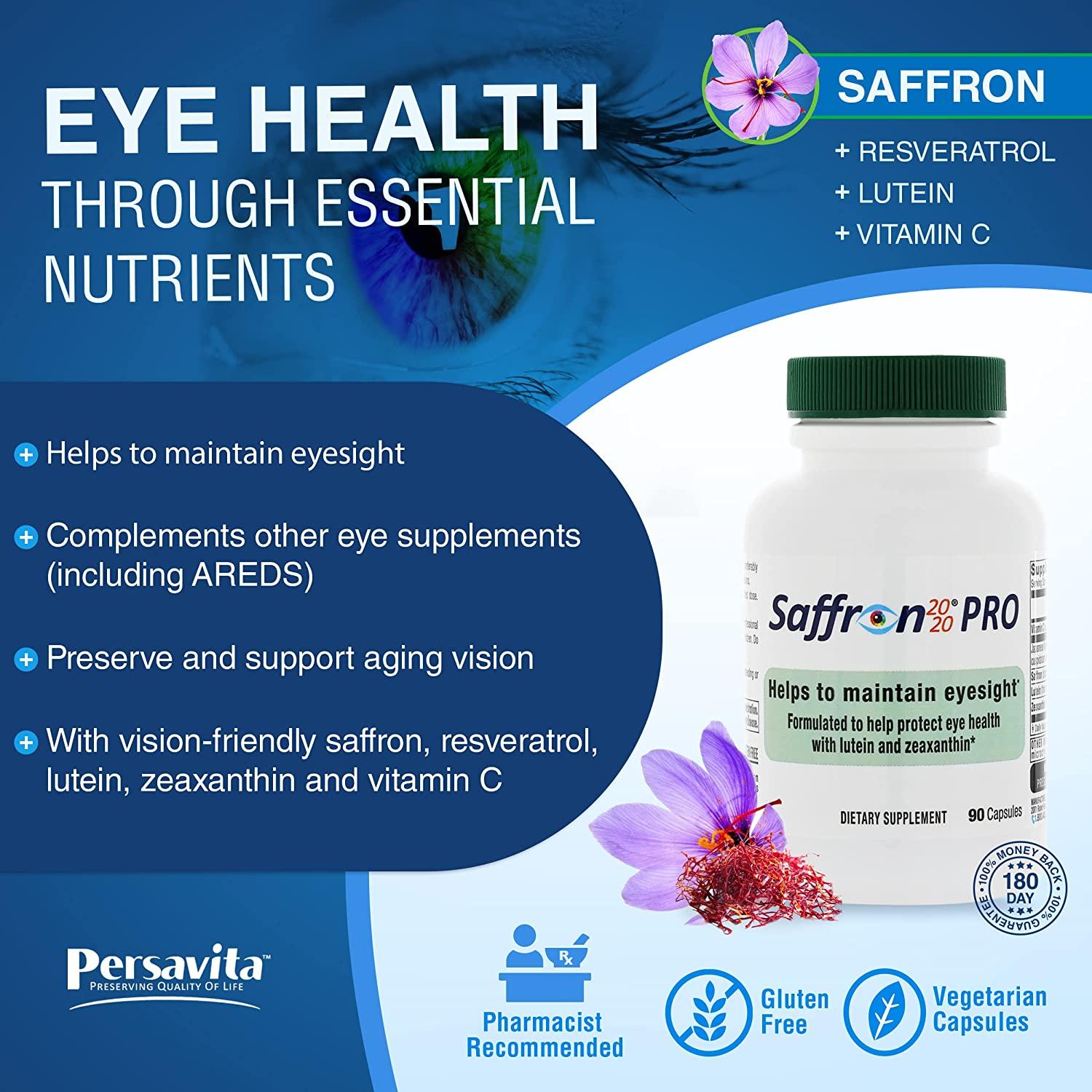 Persavita Saffron 2020PRO Eye Health Supplement Vision Support with