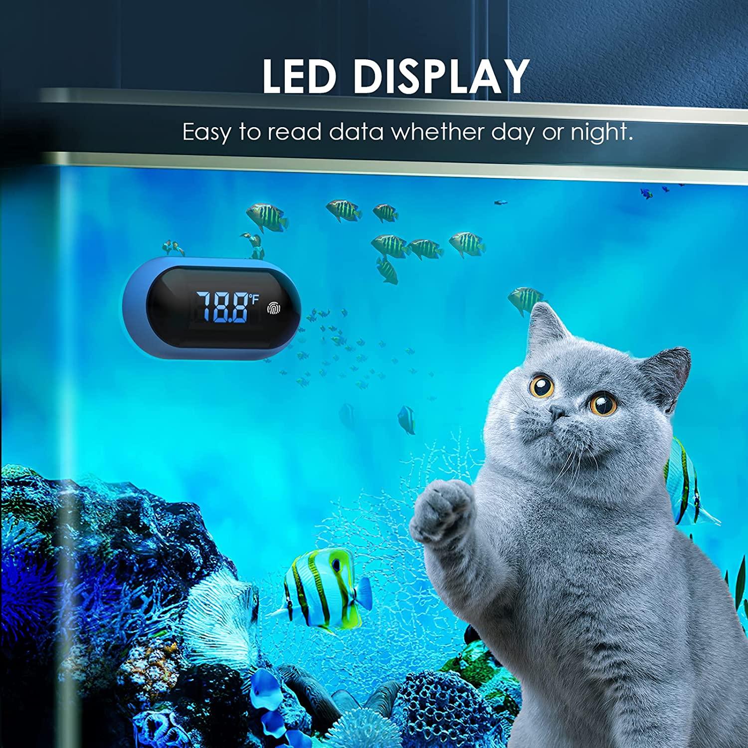 LED Fish Tank Thermometer, PAIZOO Digital Aquarium Thermometer with