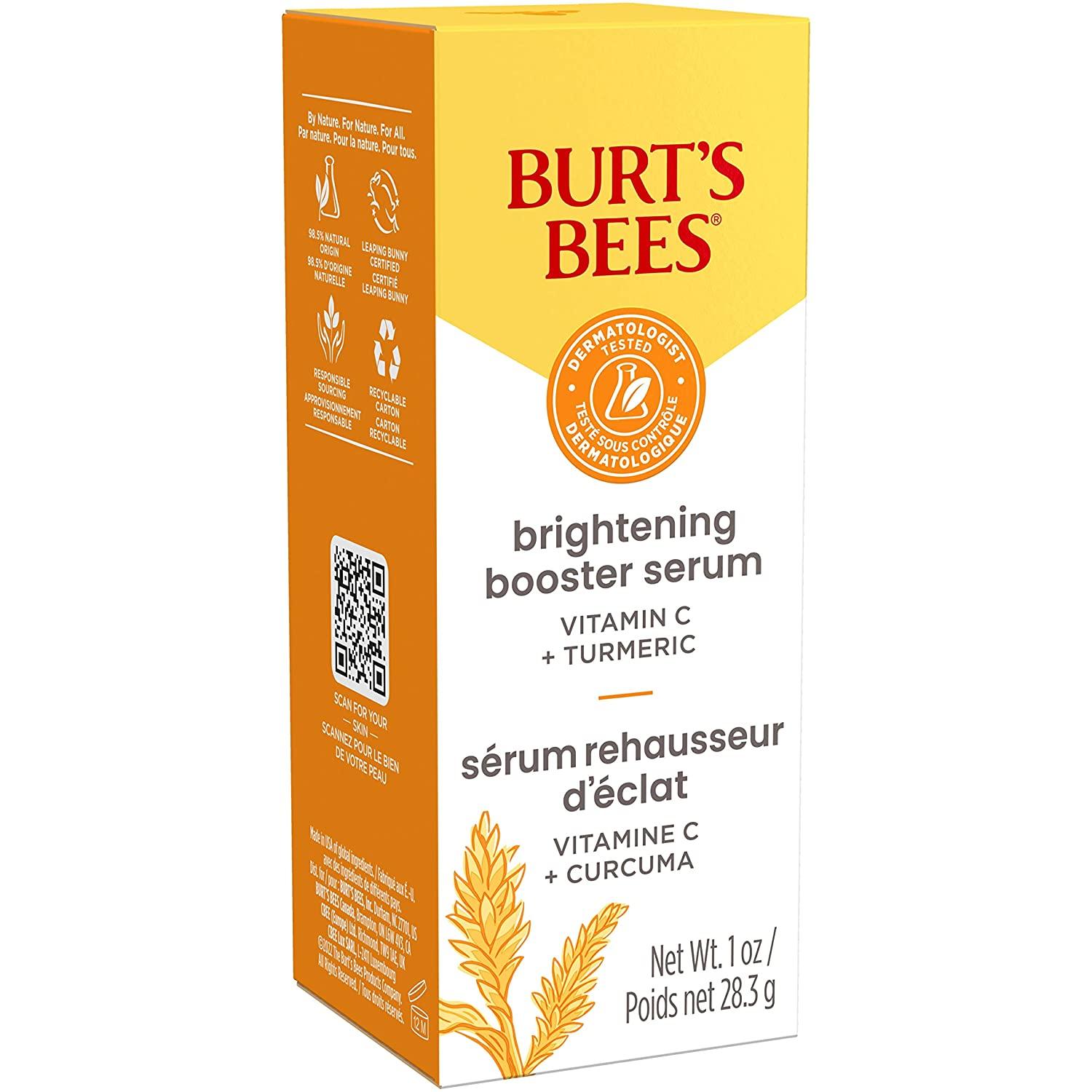 Burt's Bees Vitamin C Turmeric Face Serum Brightens Skin, Reduces
