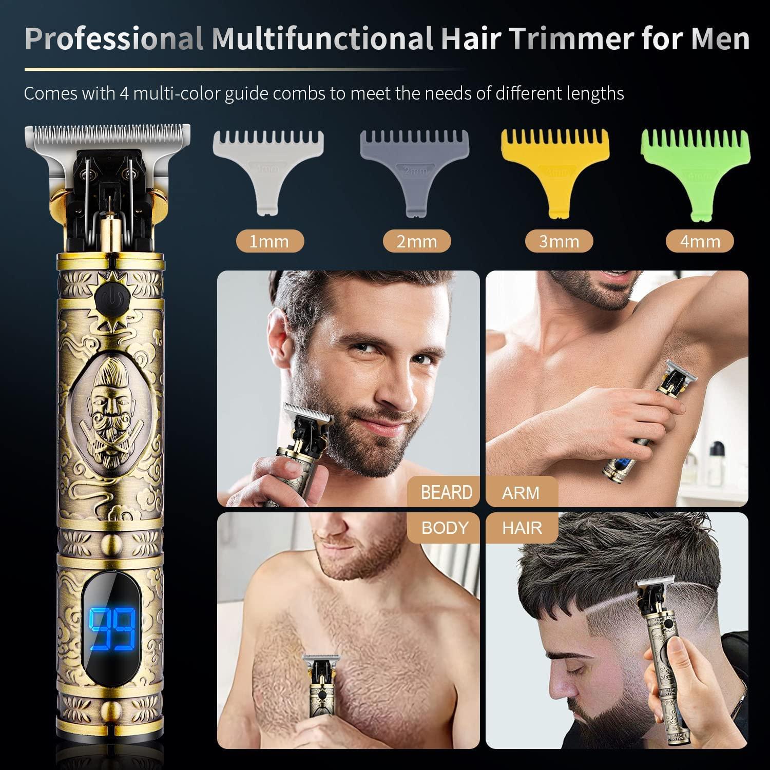 Suttik Hair Clippers for Men with Replacement Blade, Professional Hair  Trimmer for Barber, T-blade Edgers Clippers, Gold Knight Close-cutting  Trimmers, Cordless Clippers for Hair Cutting, Gift for Men bronze