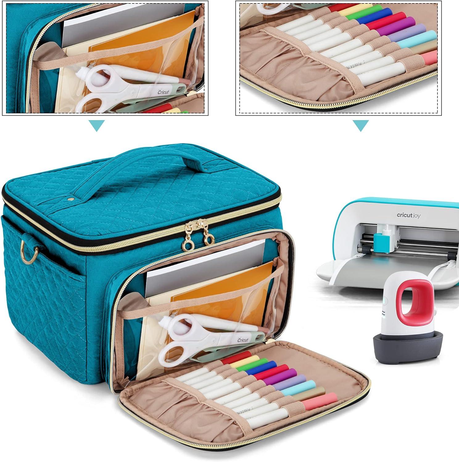 LUXJA Carrying Case Compatible with Cricut Joy and Easy Press Mini Carrying  Bag with Supplies Storage Sections Teal