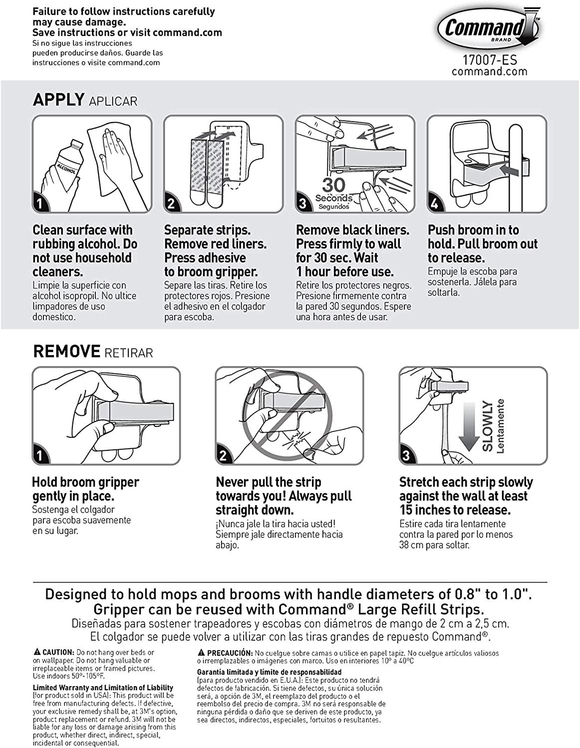 Command Broom Gripper, 1Gripper (17007HWES), Organize DamageFree