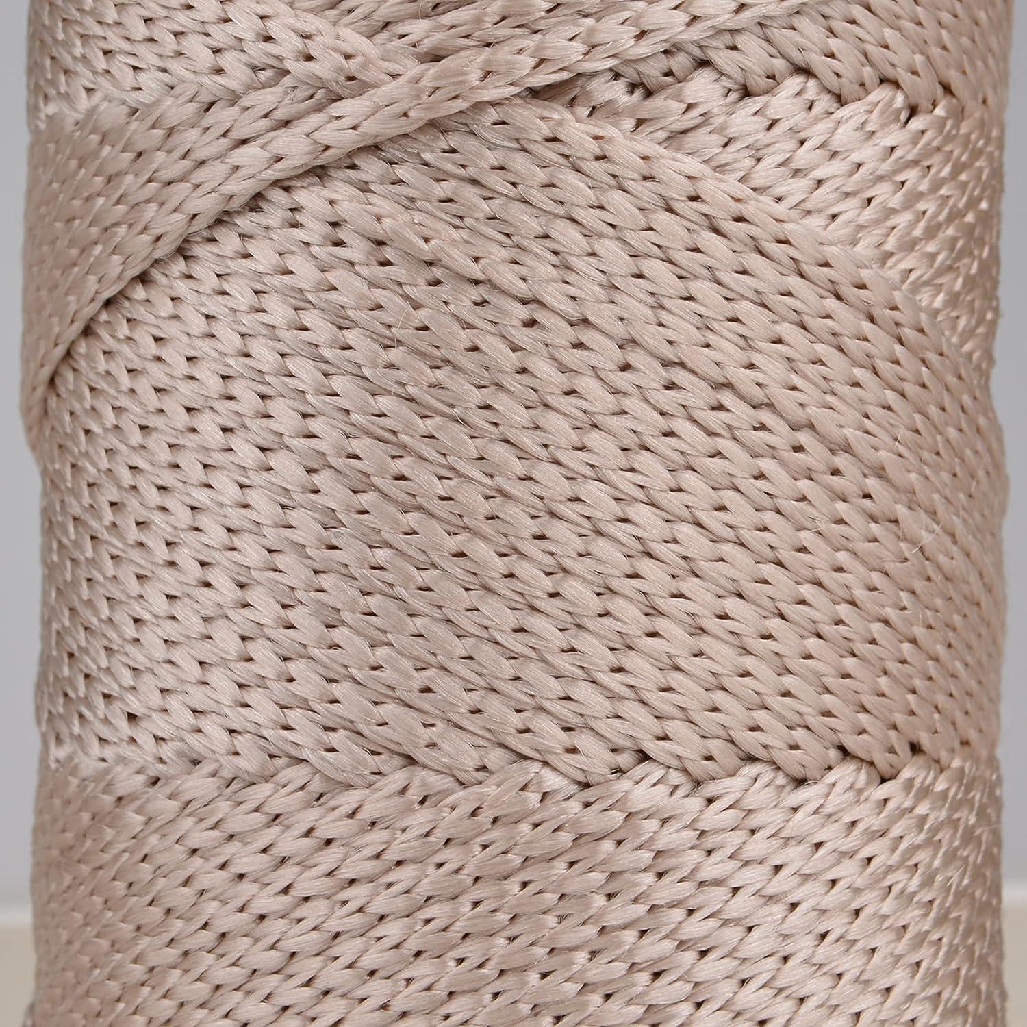 Lukche 4mm Macrame Cord Premium 100% Polypropylene 104 Yards Polyester Rope,Colorful Yarn Crochet Macrame Bag Craft for Wall Hangers, Bags, Bottom