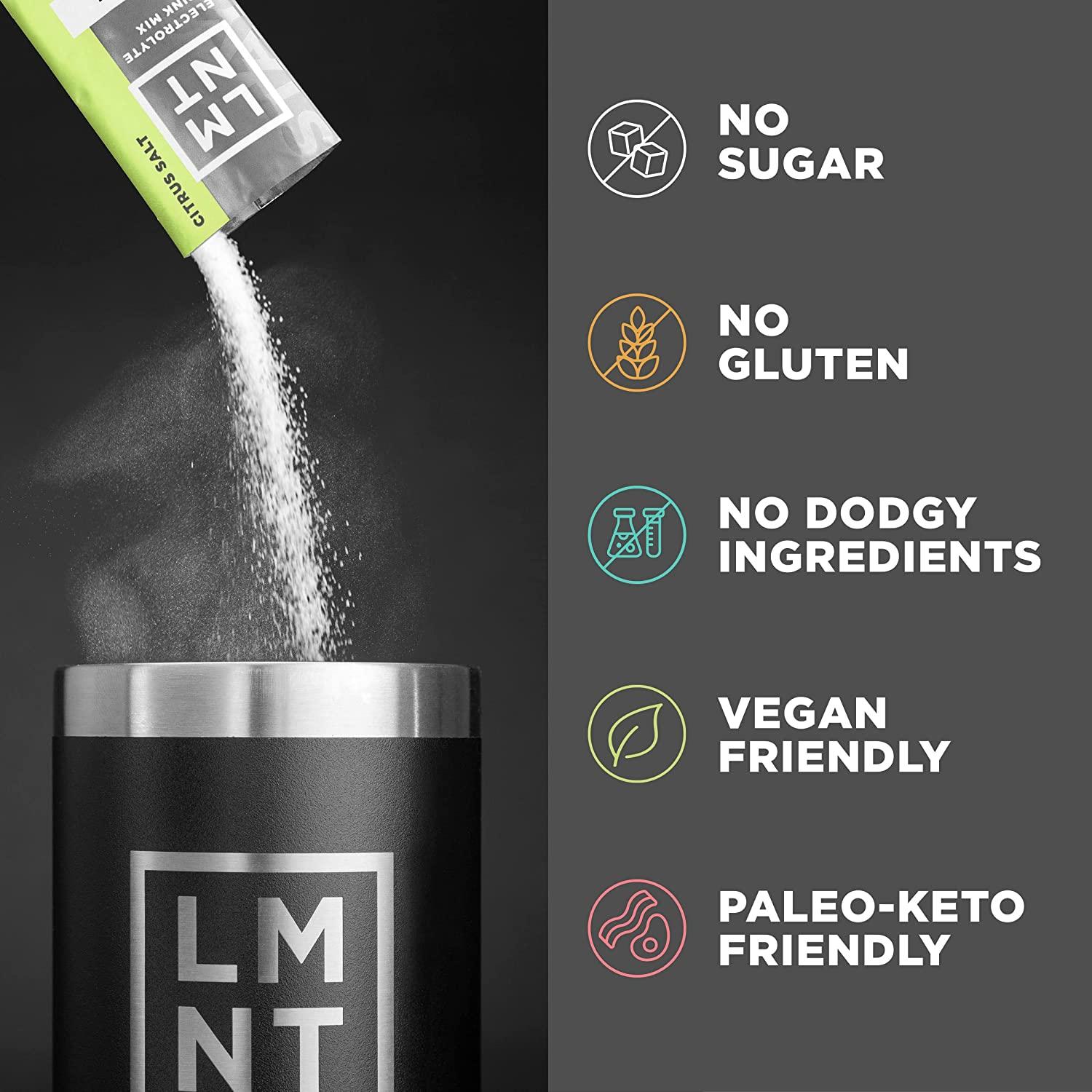 LMNT Keto Electrolyte Powder Packets Paleo Hydration Drink Mix No