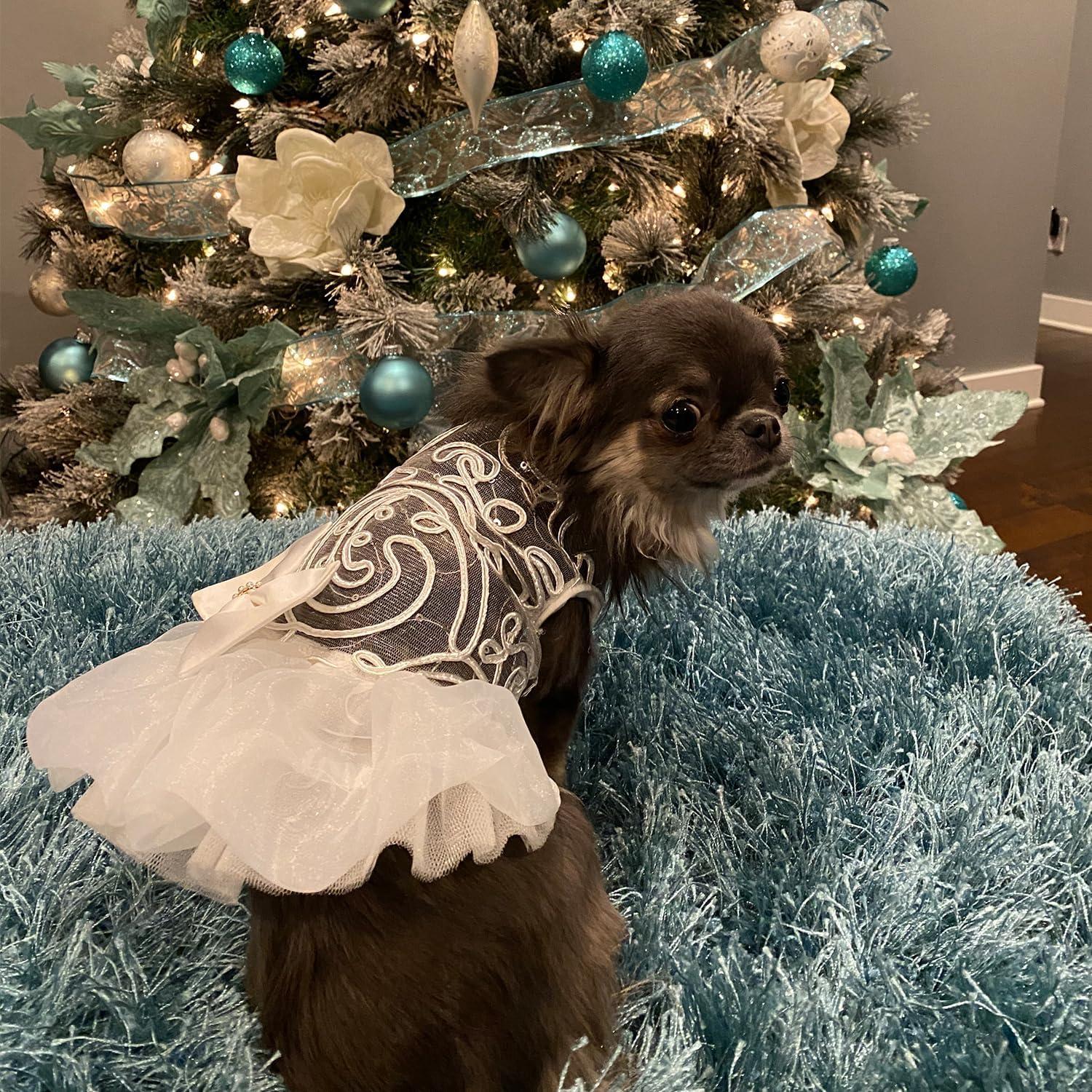 Hollow Dog Wedding Dress Tutu Rock Luxury Pearl Loop Christmas Costume for  Small Dogs - Elegant Pet Clothing in White | Buy Now with Express  International Delivery | GoSupps.com