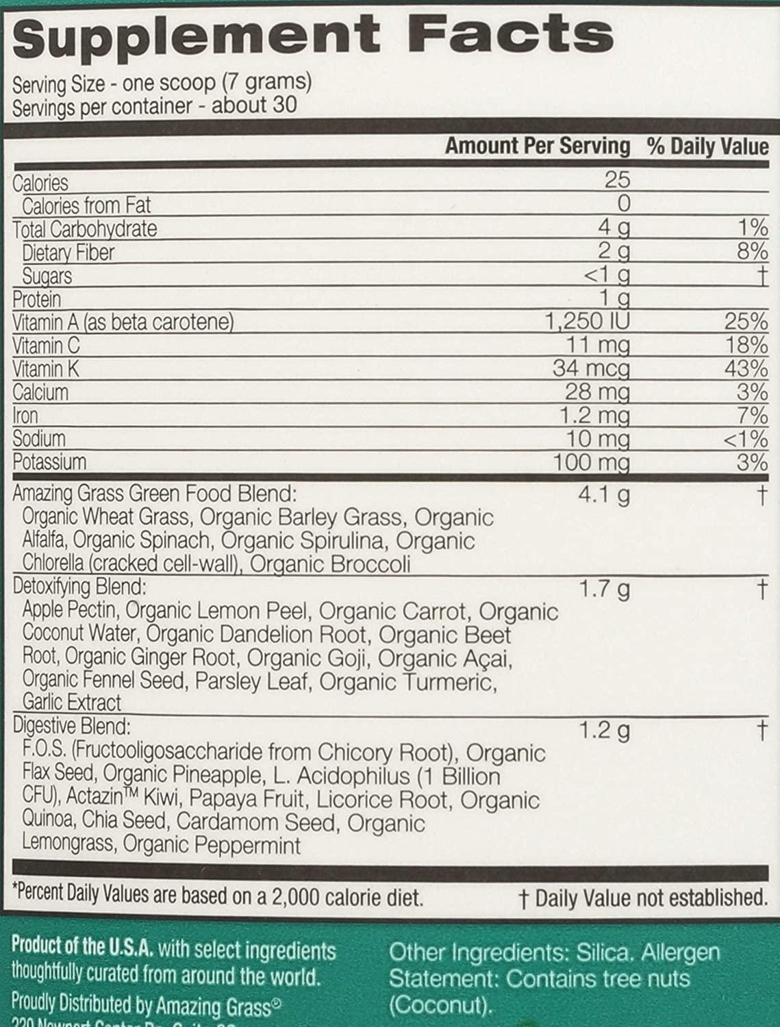 Amazing Grass Green Superfood Detox & Digest 7.4 oz (210 g)