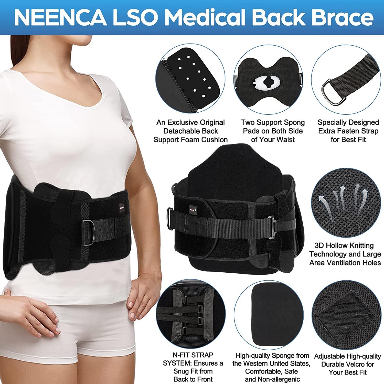 NEENCA Medical LSO Medical Back Brace, Lumbar Support for Pain