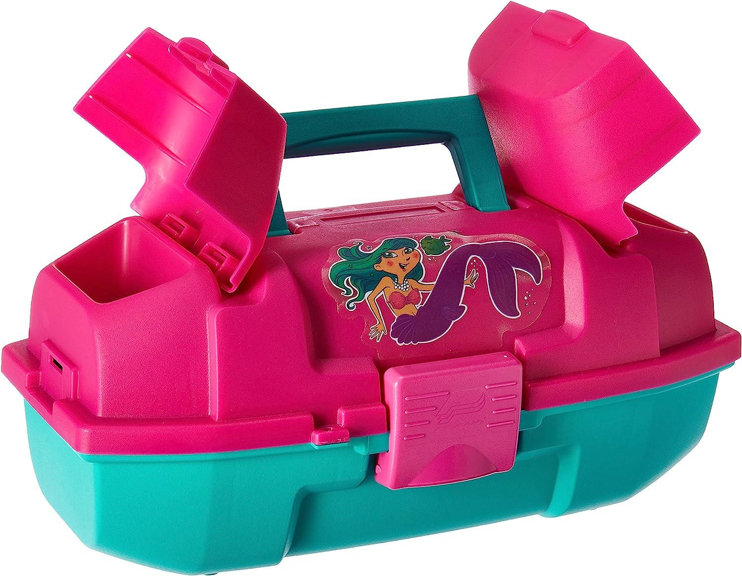 Plano Youth Tackle Box with Lift out Tray Premium Tackle Storage for Kids  Magenta/Teal