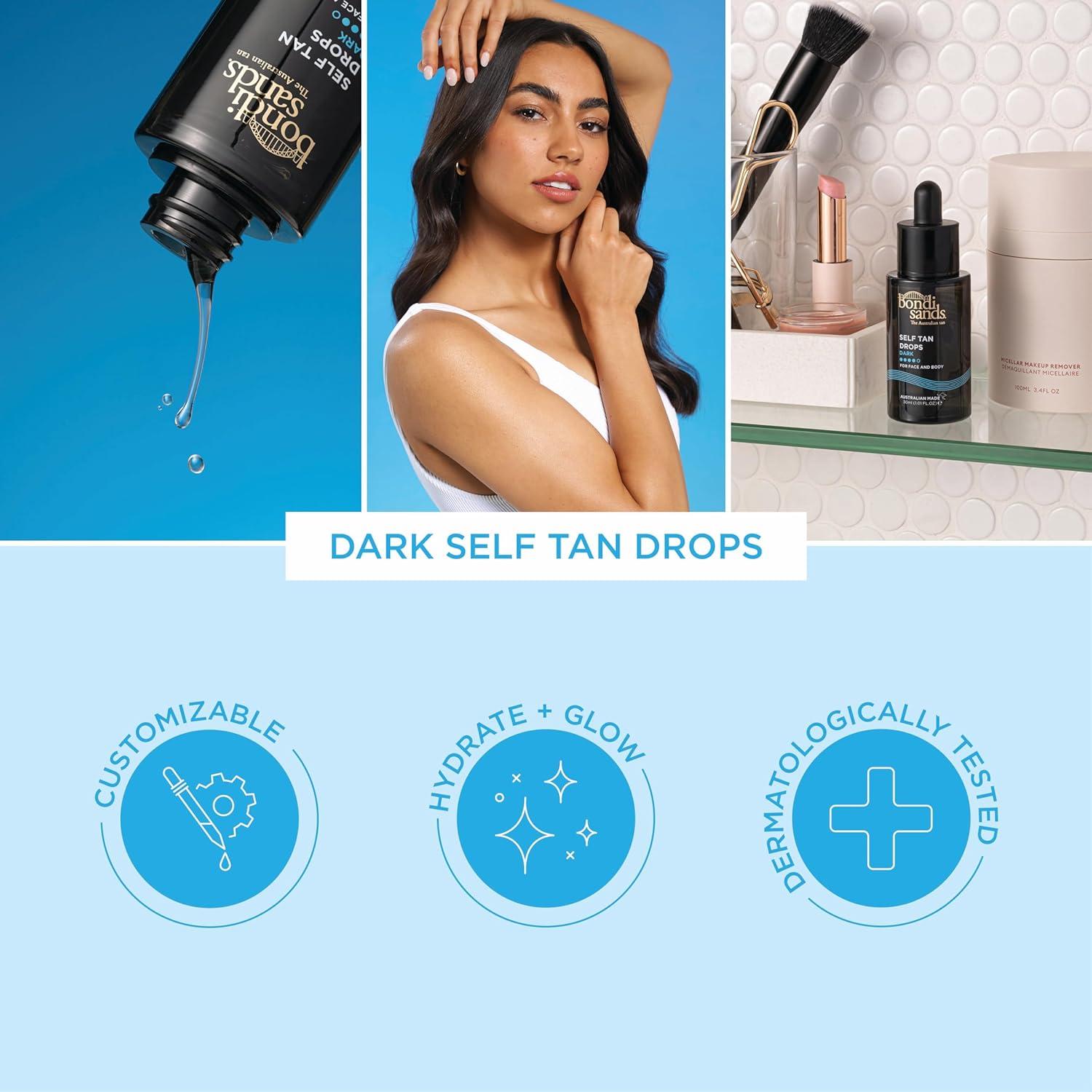 Bondi Sands Self Tan Drops Dark 30mL Natural Sunless Tanning Serum