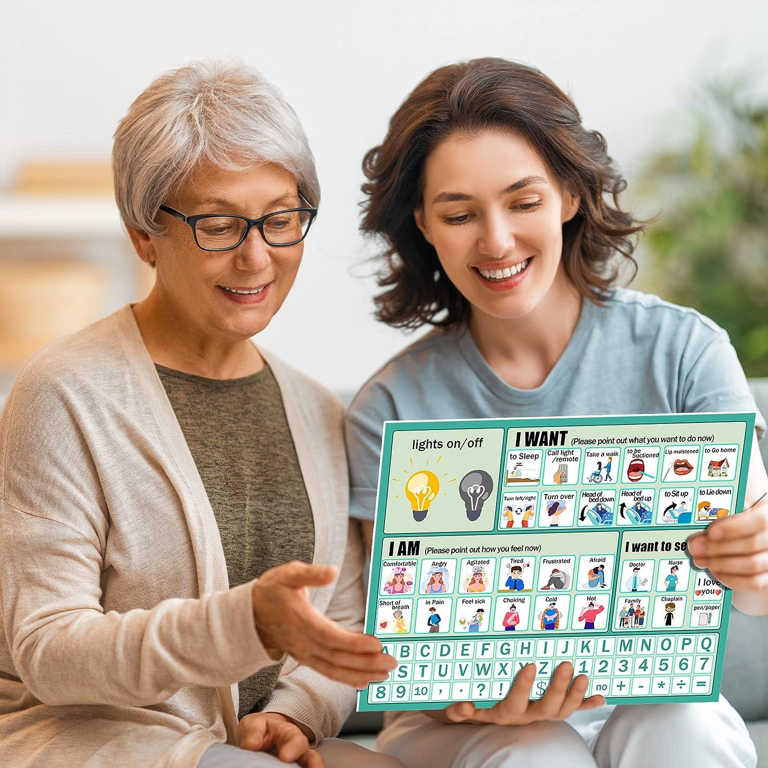 10Pcs Waterproof Nonverbal Communication Board Durable Aphasia Patient Tool for Adults & Kids