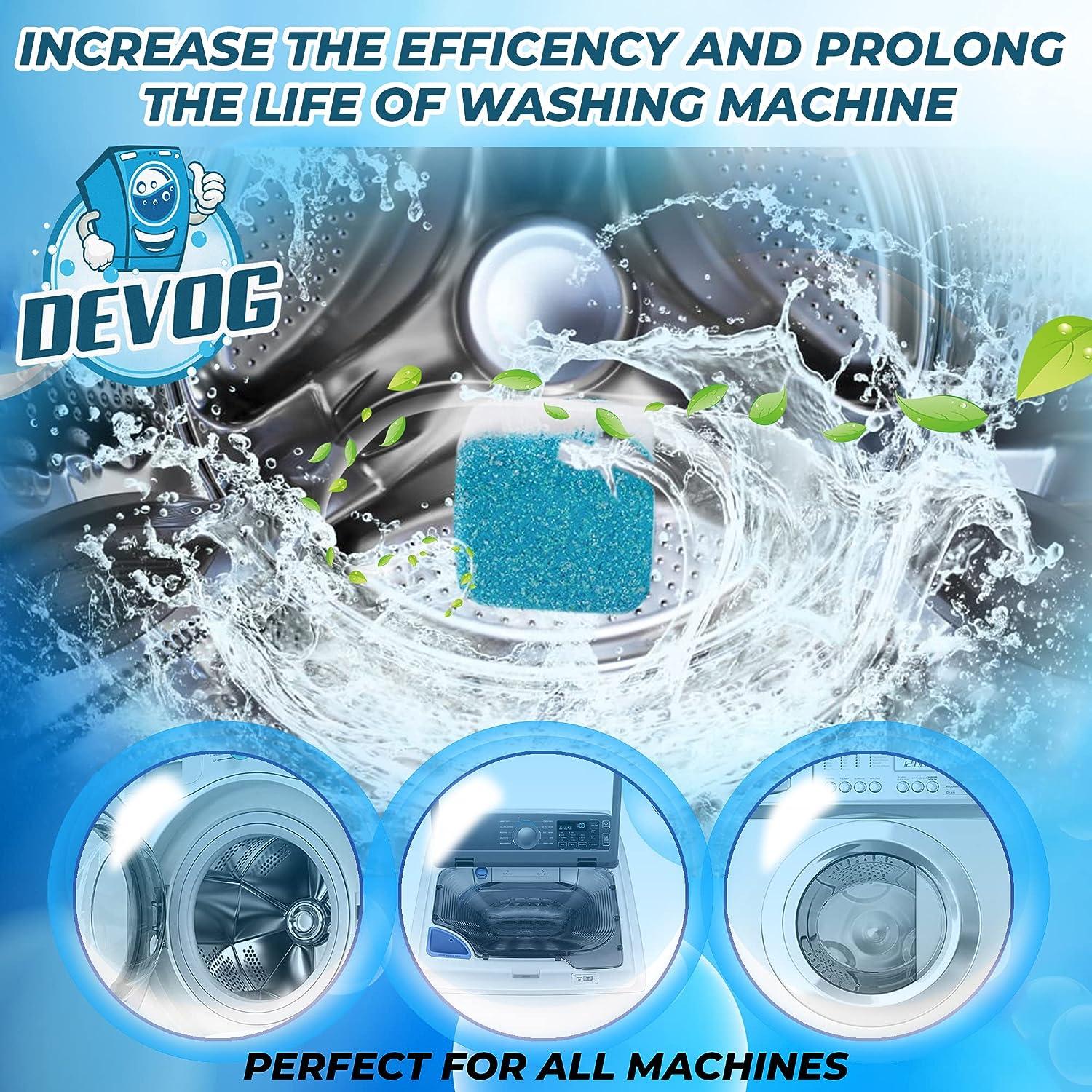 DEVOG Washing Machine Cleaner, 24 pcs Washer Machine Cleaner with Deep  Cleaning Formula, 1 Year Supply, Washer Cleaner for Front Loader, Top Loader  and HE