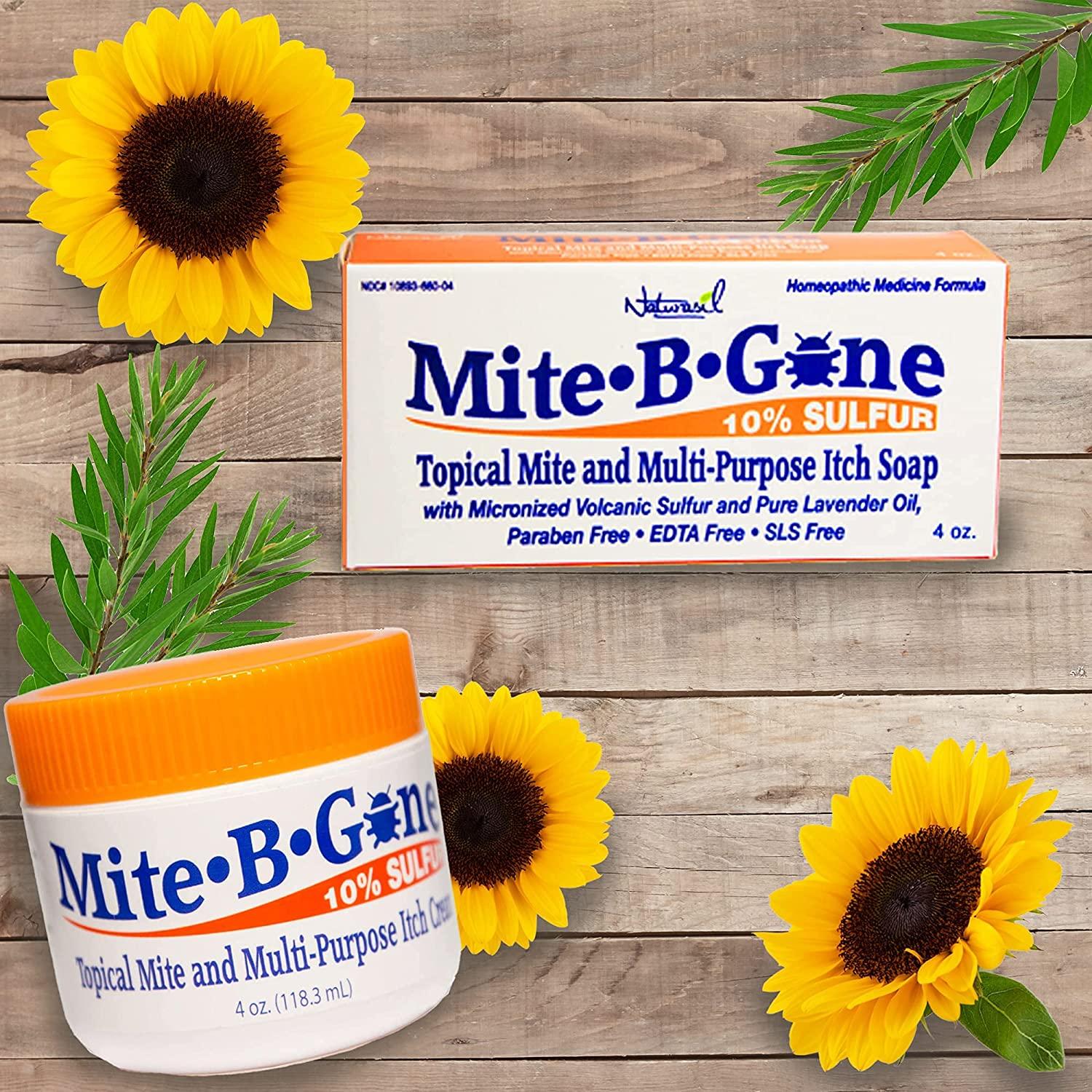 MiteBGone 10 Sulfur Cream (4oz) + MultiPurpose Itch Soap (2 Bars