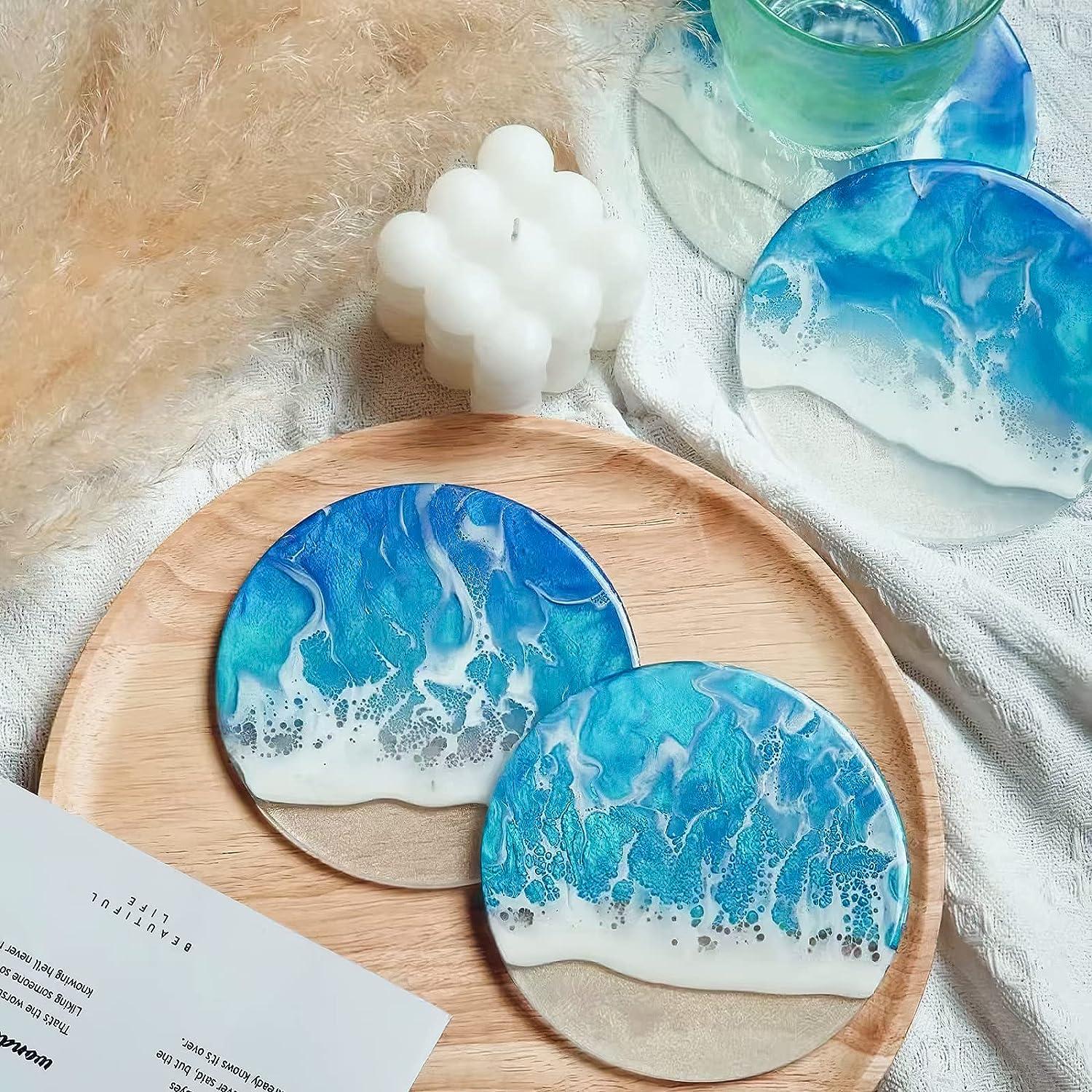 4 PCS Thickened Coaster Resin Molds, Coaster Silicone Molds for Epoxy Resin,  Coaster Molds for Resin Casting, Epoxy Resin Molds for DIY Resin Coasters  Bowl mats, Candle Holders, Home Decoration. 4pcs