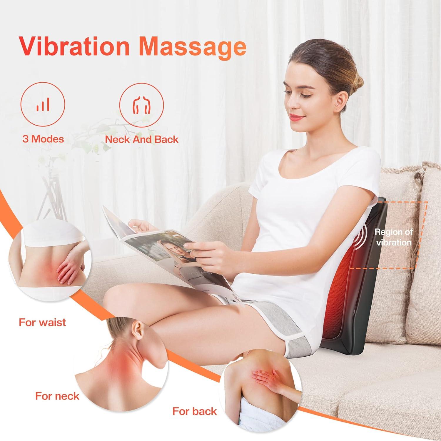 COMFIER Back Neck Massager for Back Neck Pain Relief Shiatsu Neck and  Shoulder Massager with Heat