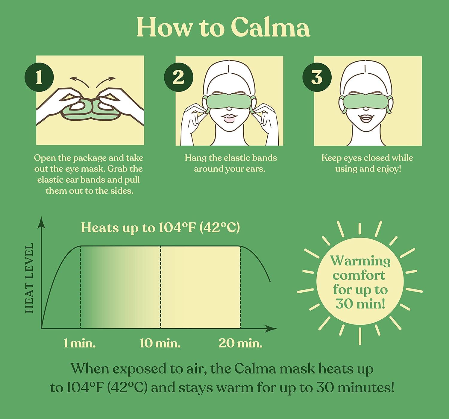 16 Pack Calma Heated Eye Mask Hot Compress For Eye Fatigue Helps