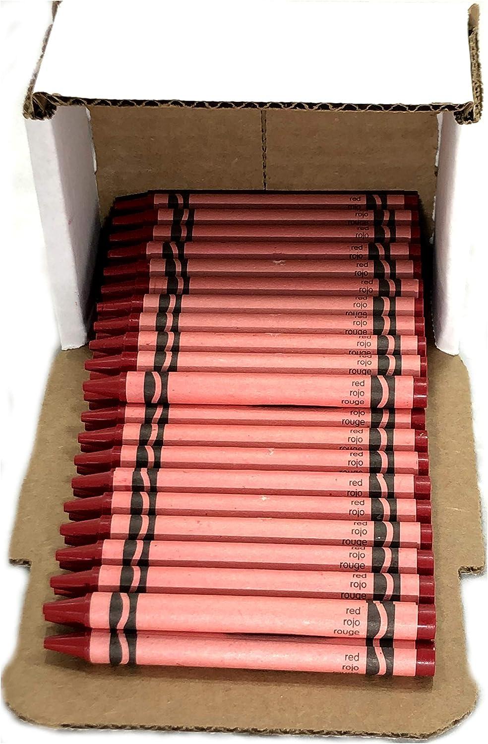 MinifigFans 50 Red Crayons Bulk - Single Color Crayon Refill - Regular Size  5/16 x 3-5/8
