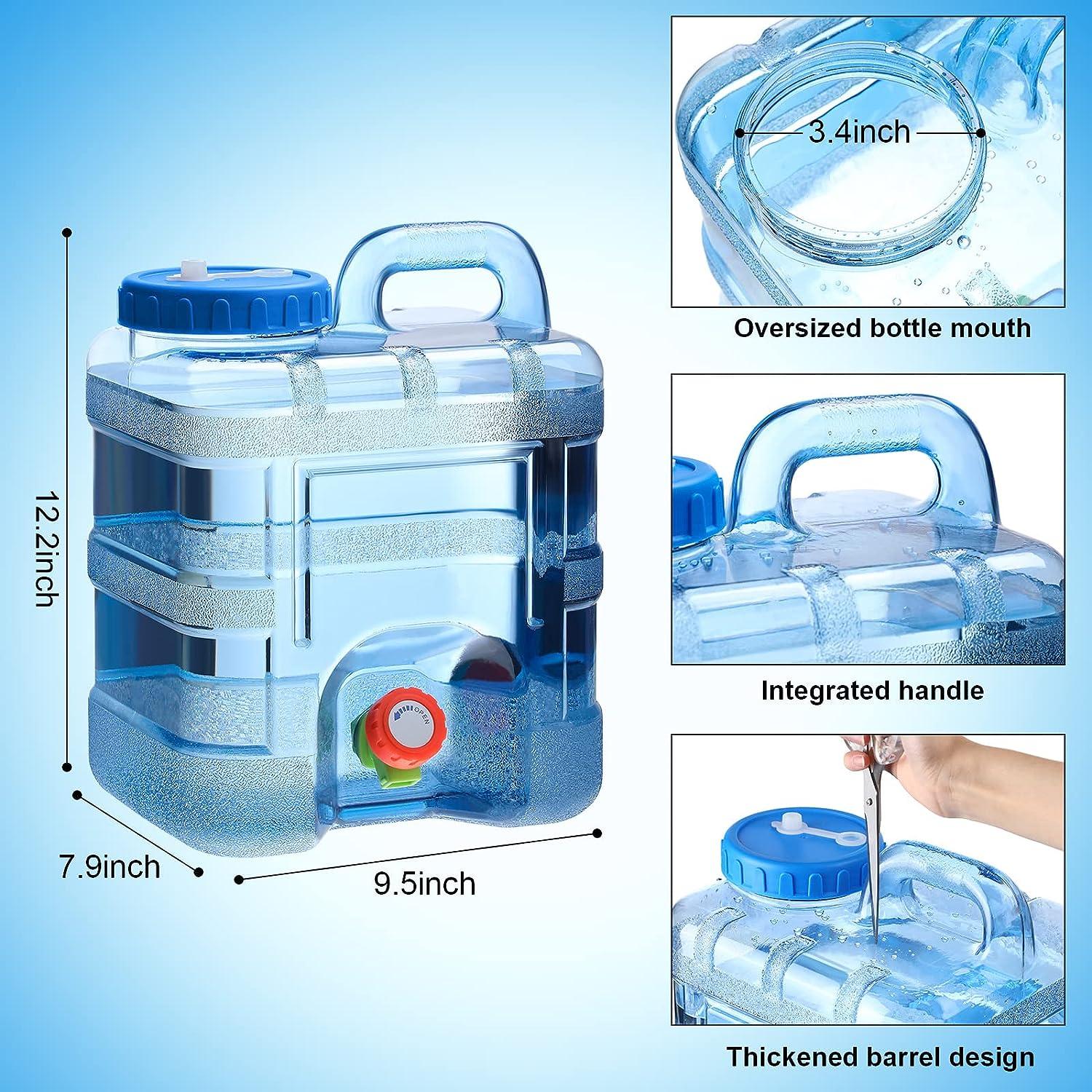 2 Pcs Portable Water Storage Containers with Spigot 2.6 Gallon Large