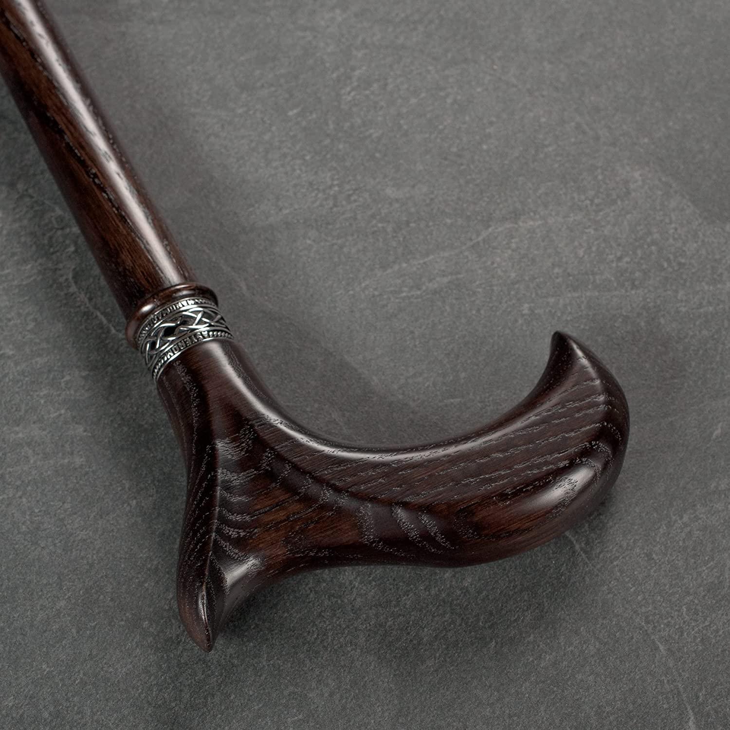 Handmade Stylish Derby Oak Wood Walking Cane for Men and Women Walnut