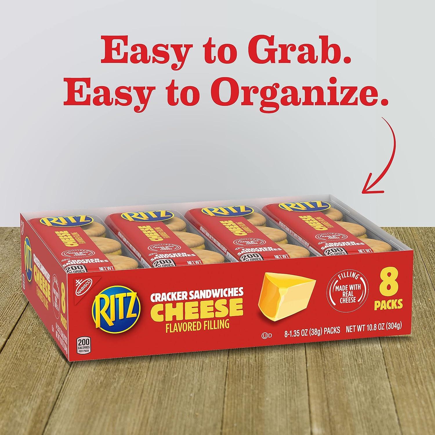 RITZ Cheese Sandwich Crackers, 8 1.35 oz Packs