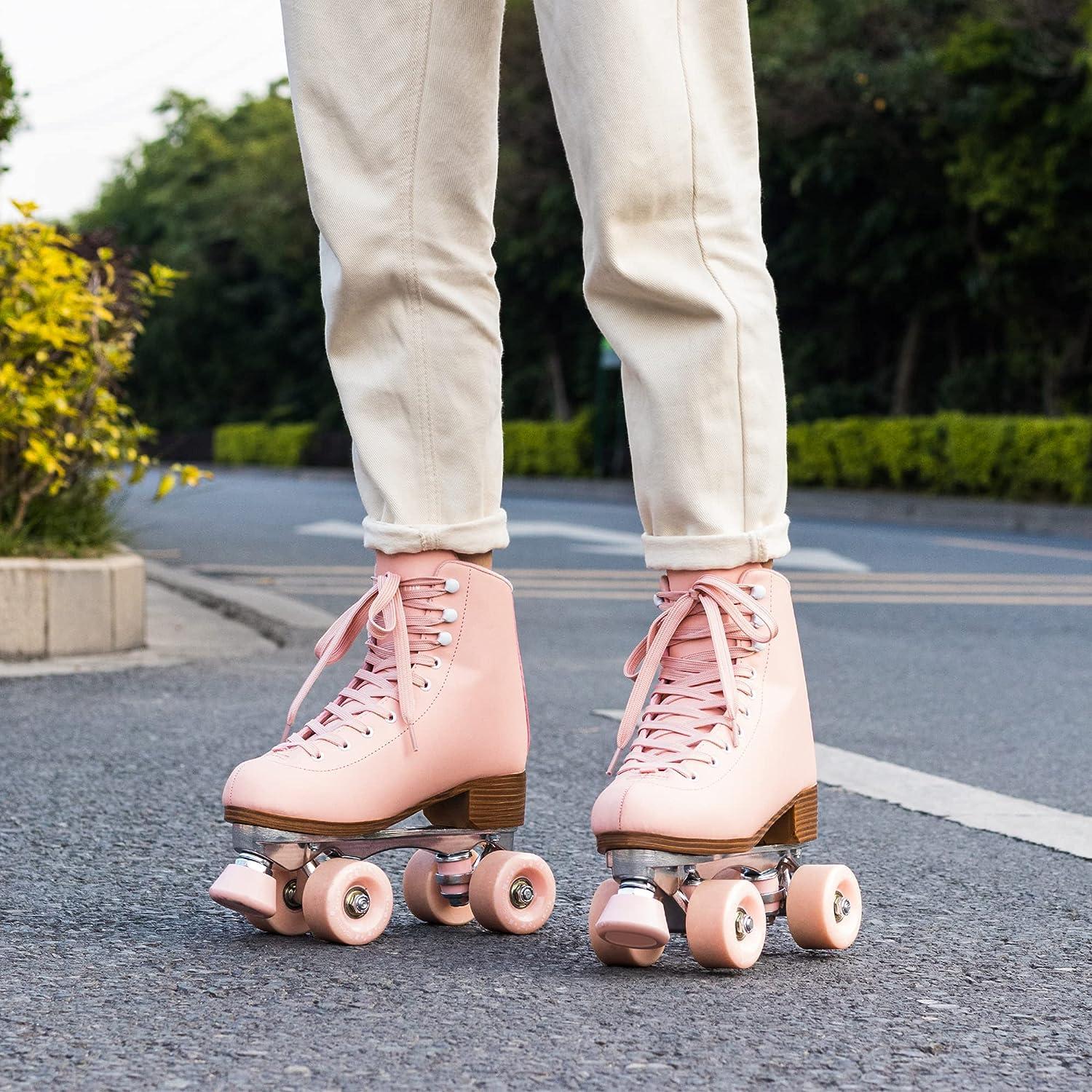 Tuosamtin Pink Roller Skates for Women/Youth - Height