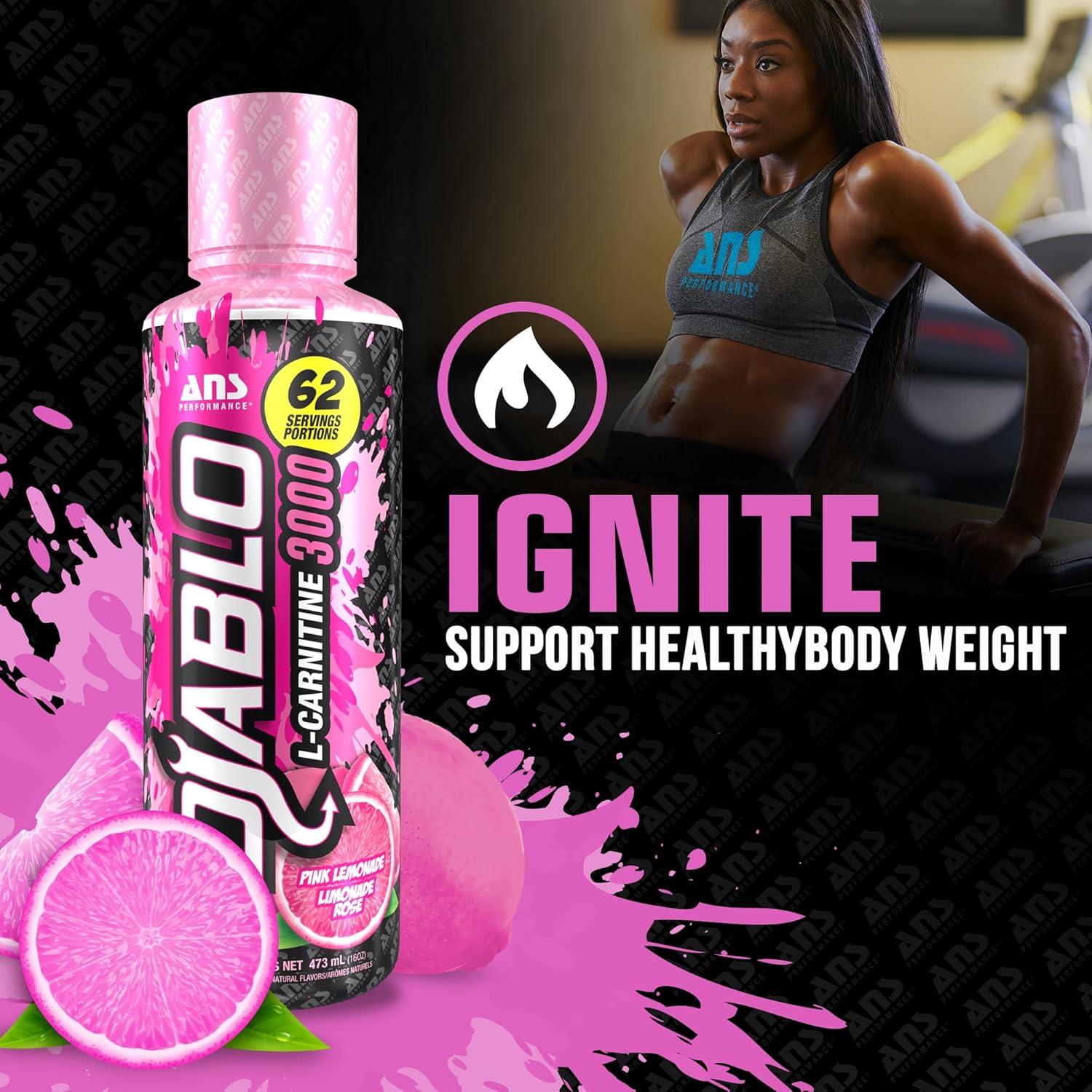 ANS Performance Diablo Carnitine 3000 (473 mL 16 oz) - Muscle Recovery  Support - Double The Value with 3000 mL of L Carnitine per 15 mL -  Delicious Flavours (Pink Lemonade) | Buy Now with Express International  Delivery | GoSupps.com