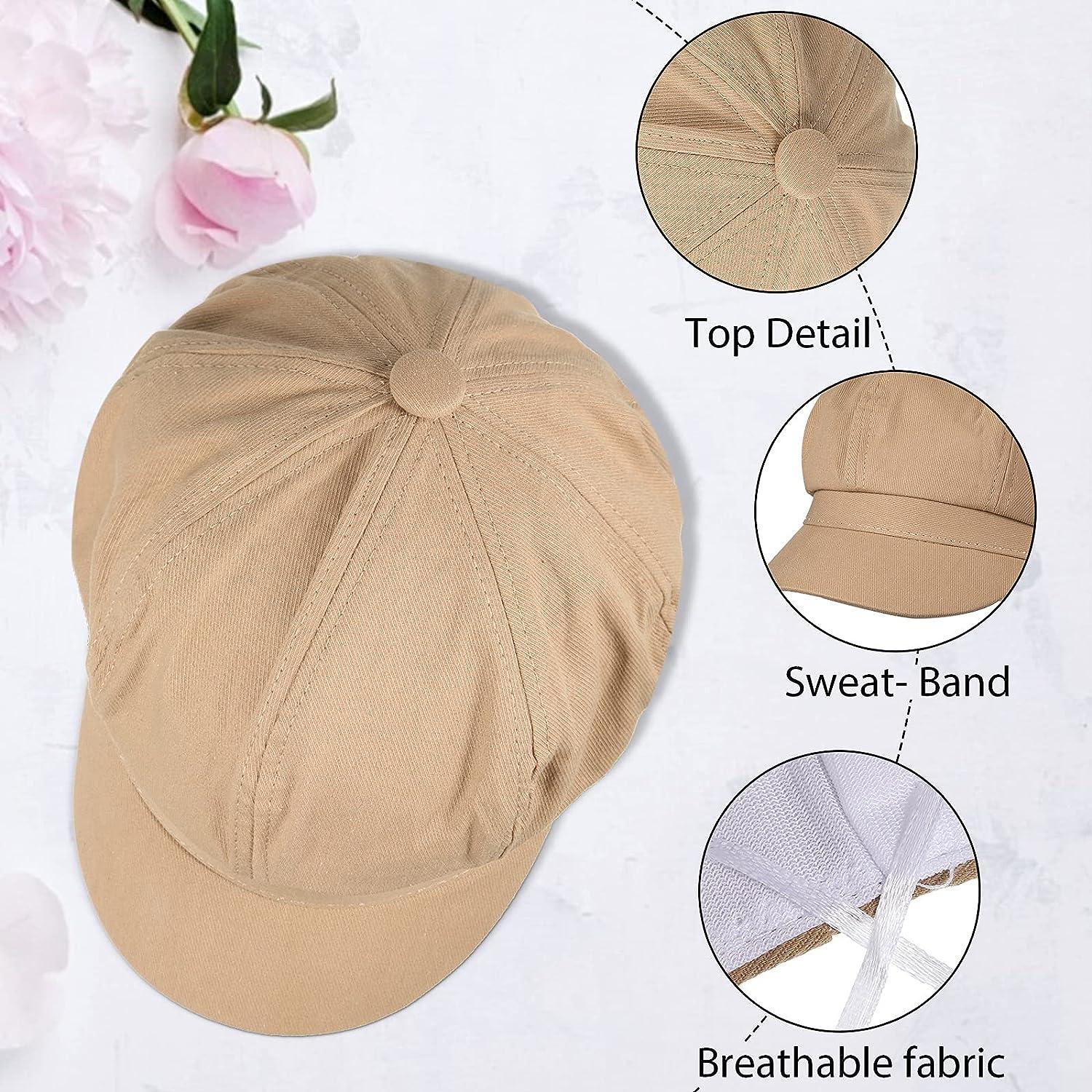 QECEPEI Womens Camouflage Newsboy Hat Mesh Breathable Summer Iri 並行輸入品 Women\u0027s Vintage Newsboy Cap Set - White \u0026 Khaki | Soft 8 Panel