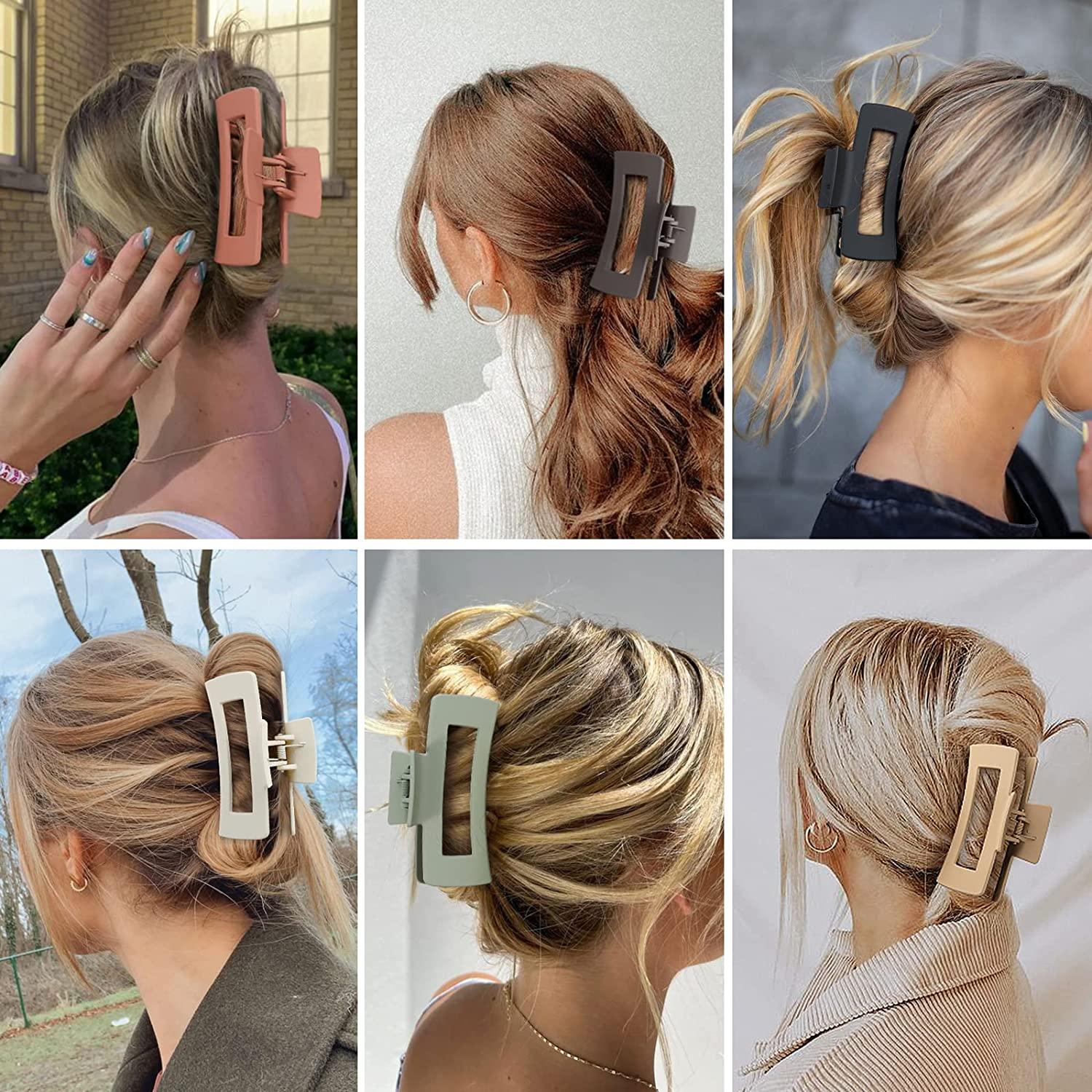 Sisiaipu 4 Inch Big Hair Clips 6 Pcs claw clips for Thick Hair Large