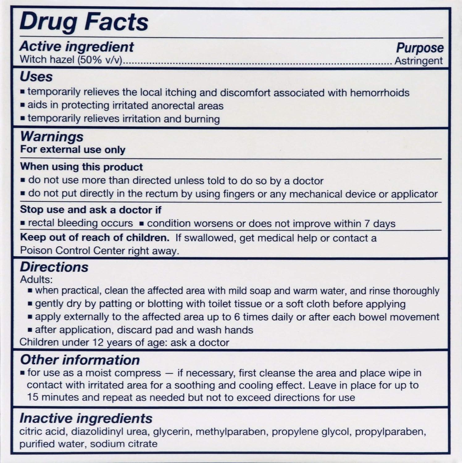 Tucks Medicated Cooling Pads with Witch Hazel 40 ct