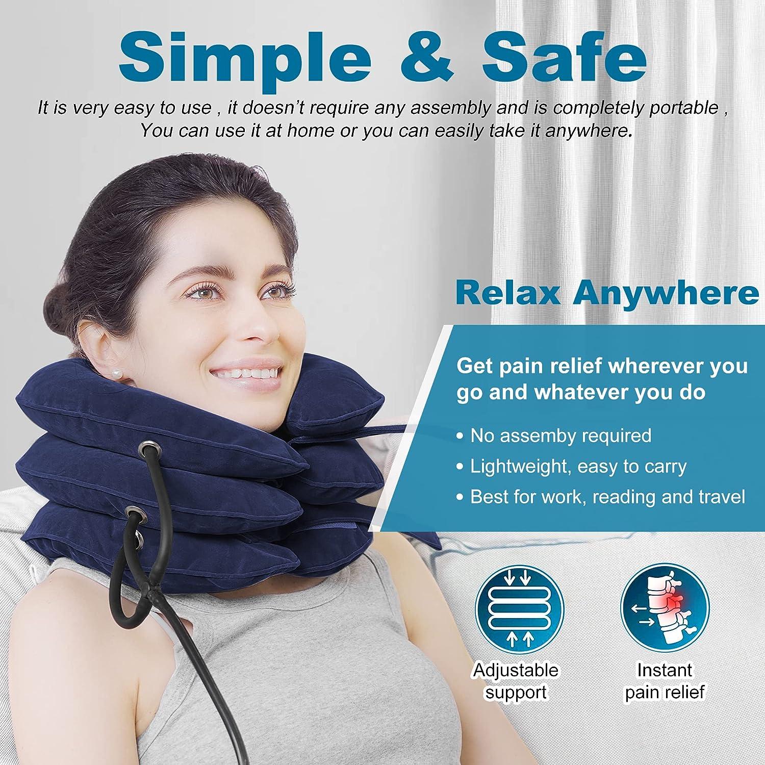 Cervical Neck Traction Device Adjustable Inflatable Neck Stretcher