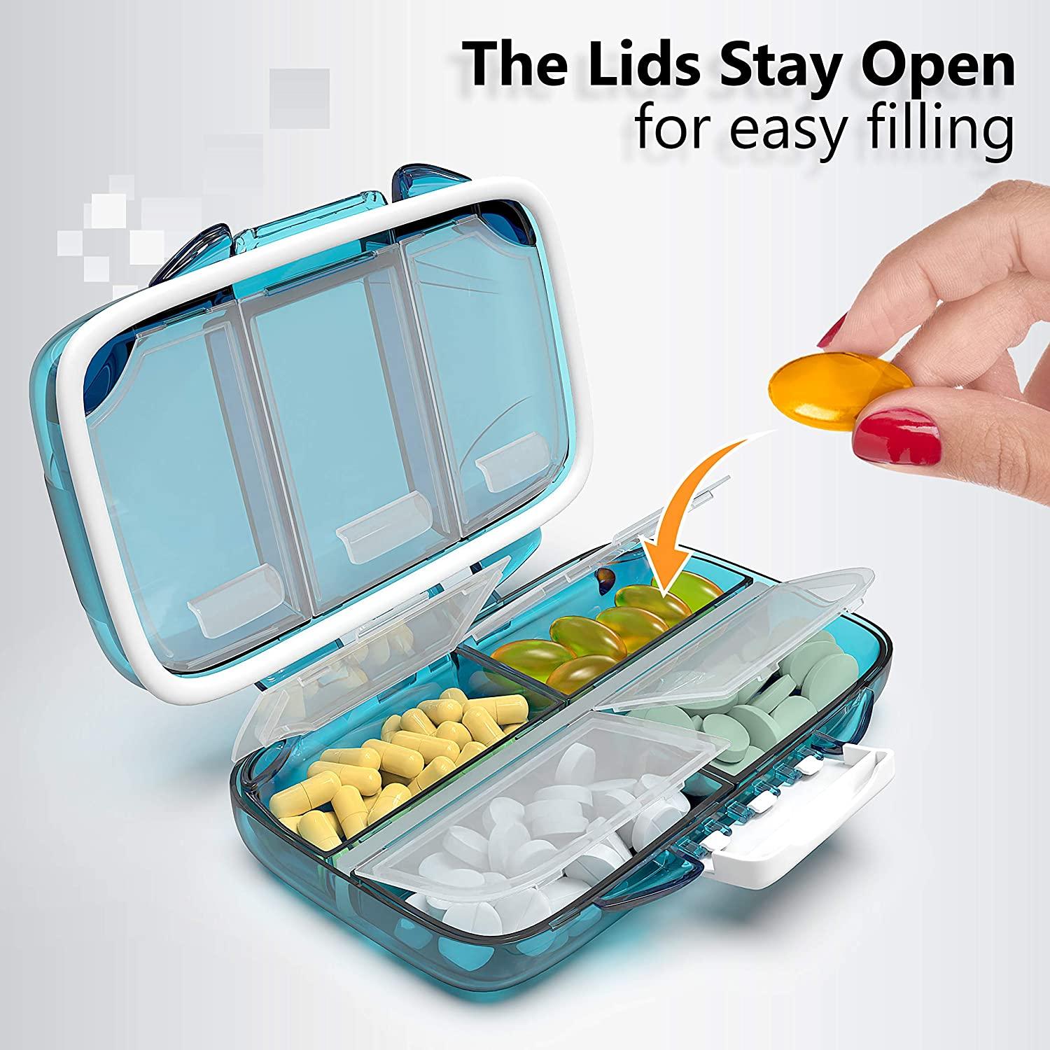 Travel Pill Container Box - Small Moisture-Proof Pill Organizer for ...