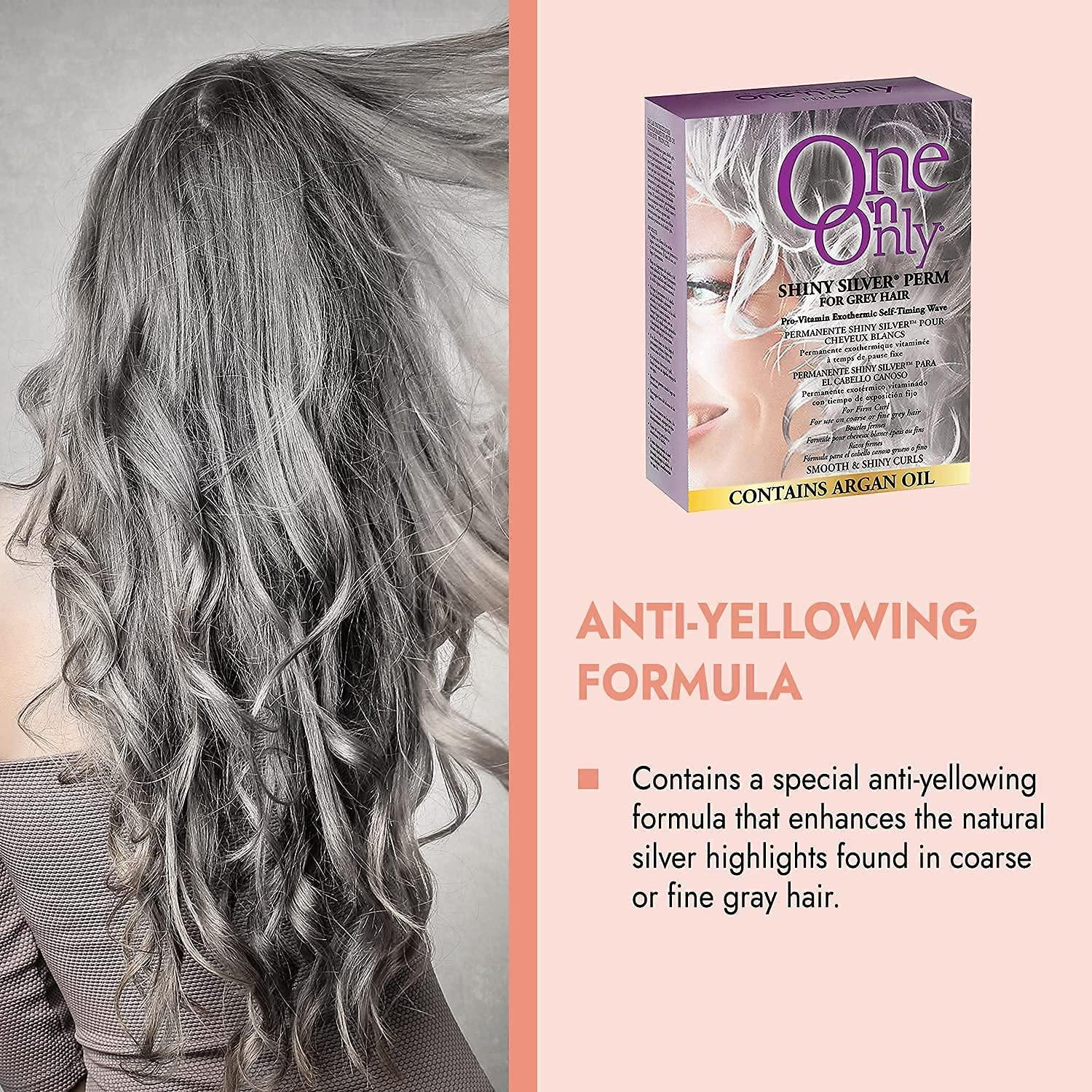 One 'n Only Shiny Silver Perm with Argan Oil Enhances Natural Gray