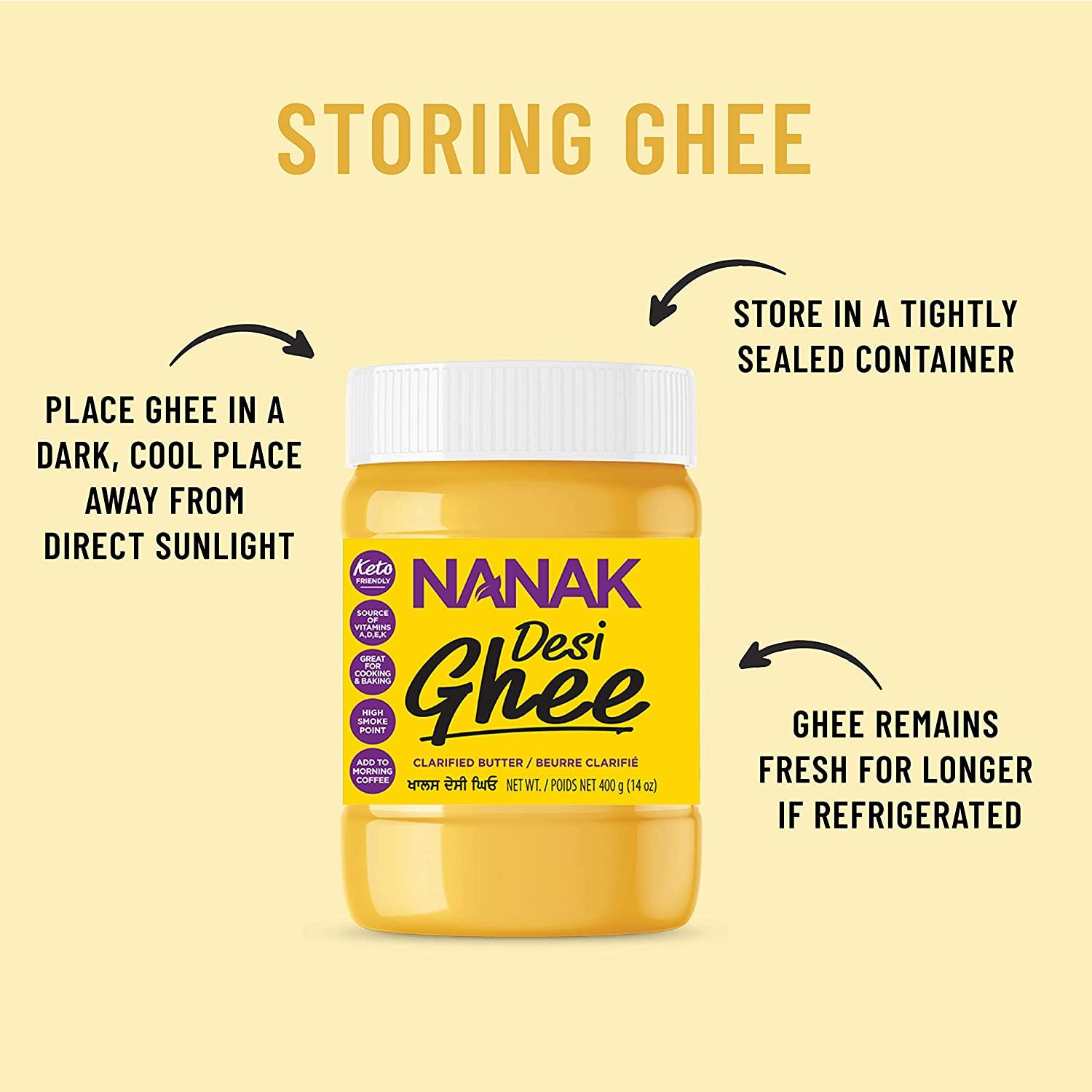 Nanak Pure Desi Ghee, Clarified Butter, 56Ounce Jar 56 Ounce (Pack of 1)