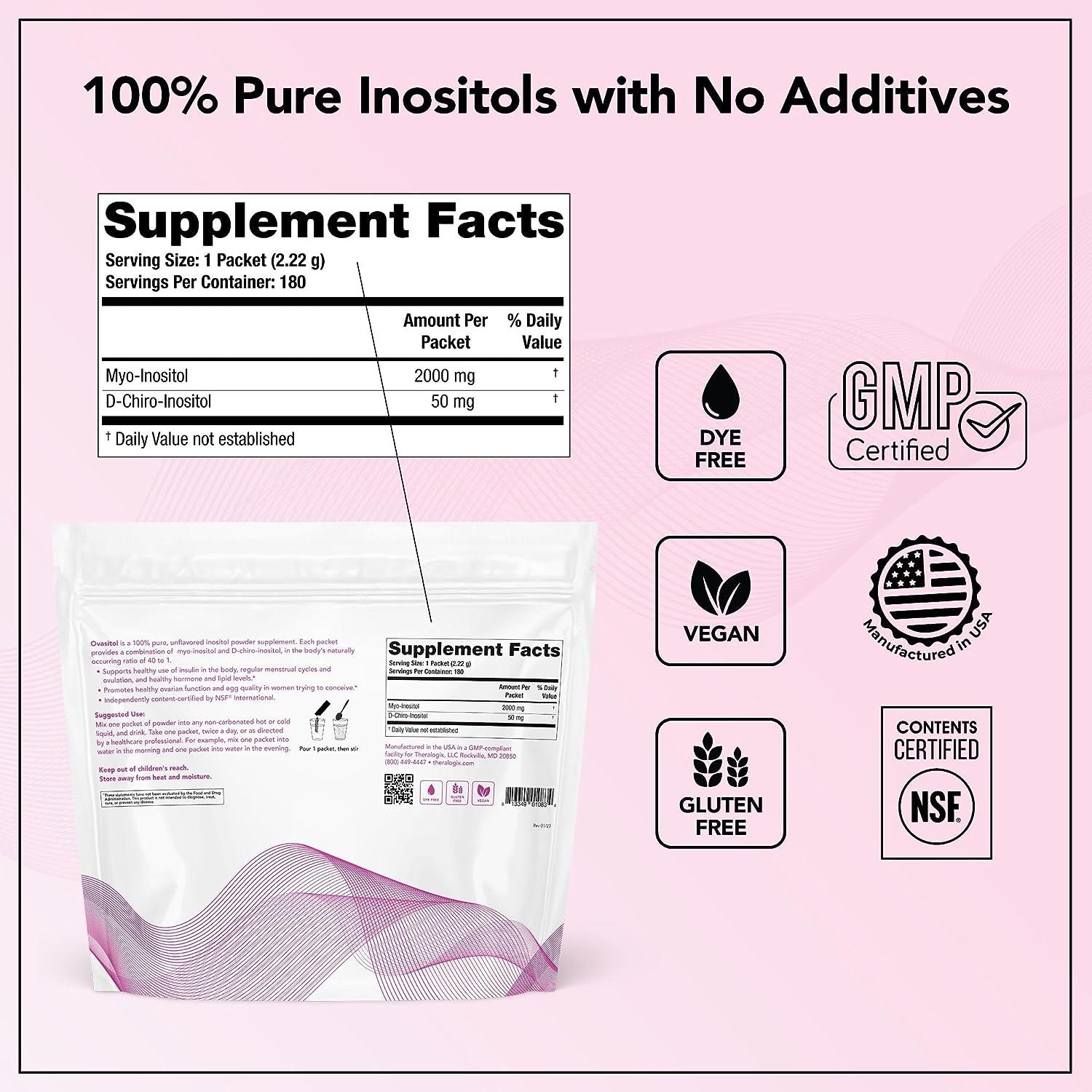 Ovasitol Inositol Powder Packets 90 Day Supply 401 Blend of 4