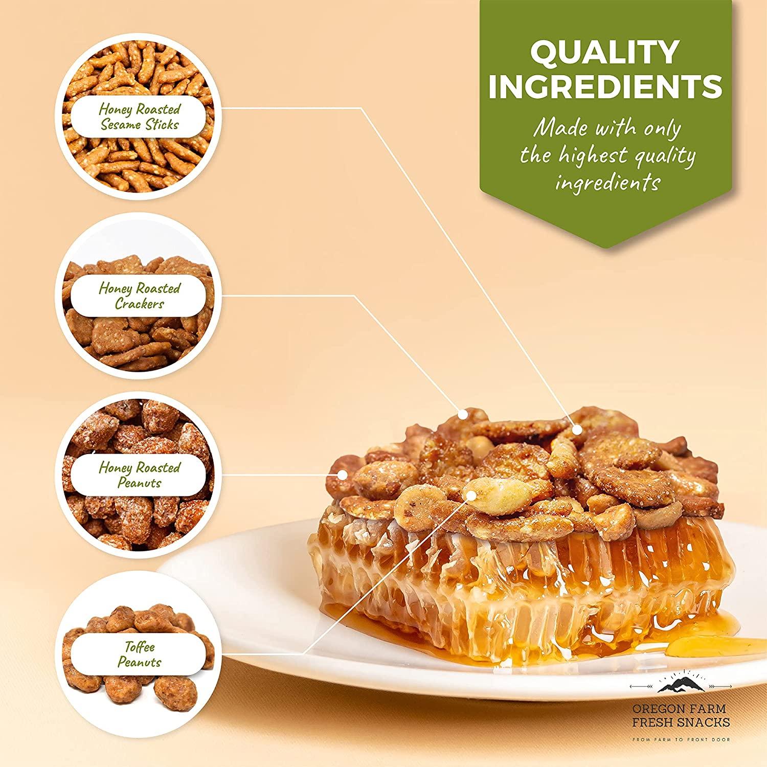 Oregon Farm Fresh Snacks Honey Roasted Nuts and Crackers Mix Locally