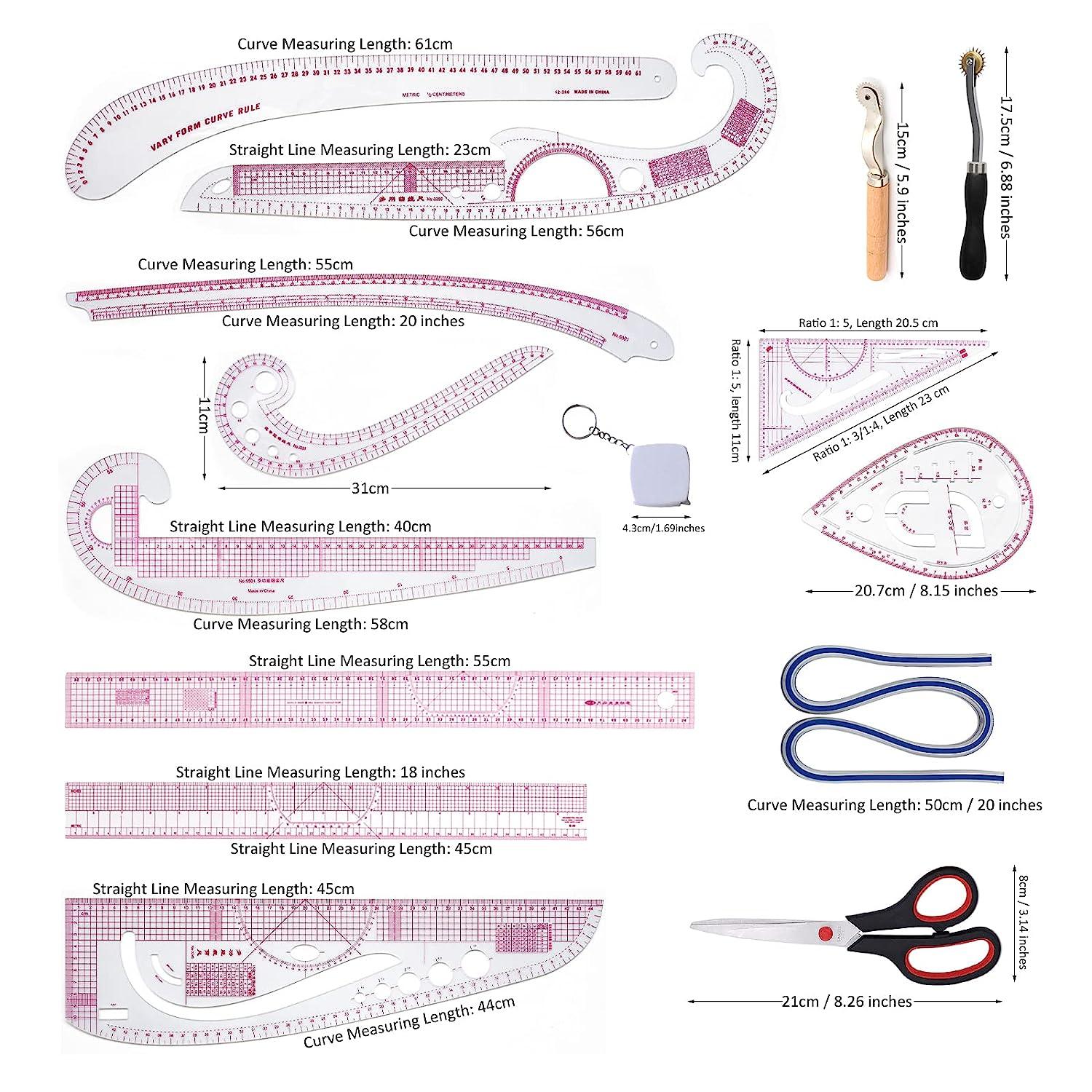 DIHAN #3250 Metric tailoring Handicraft Grading French Curve Ruler Sewing  Tailor Ruler vary form Tailor fashion design ruler, pattern making ruler