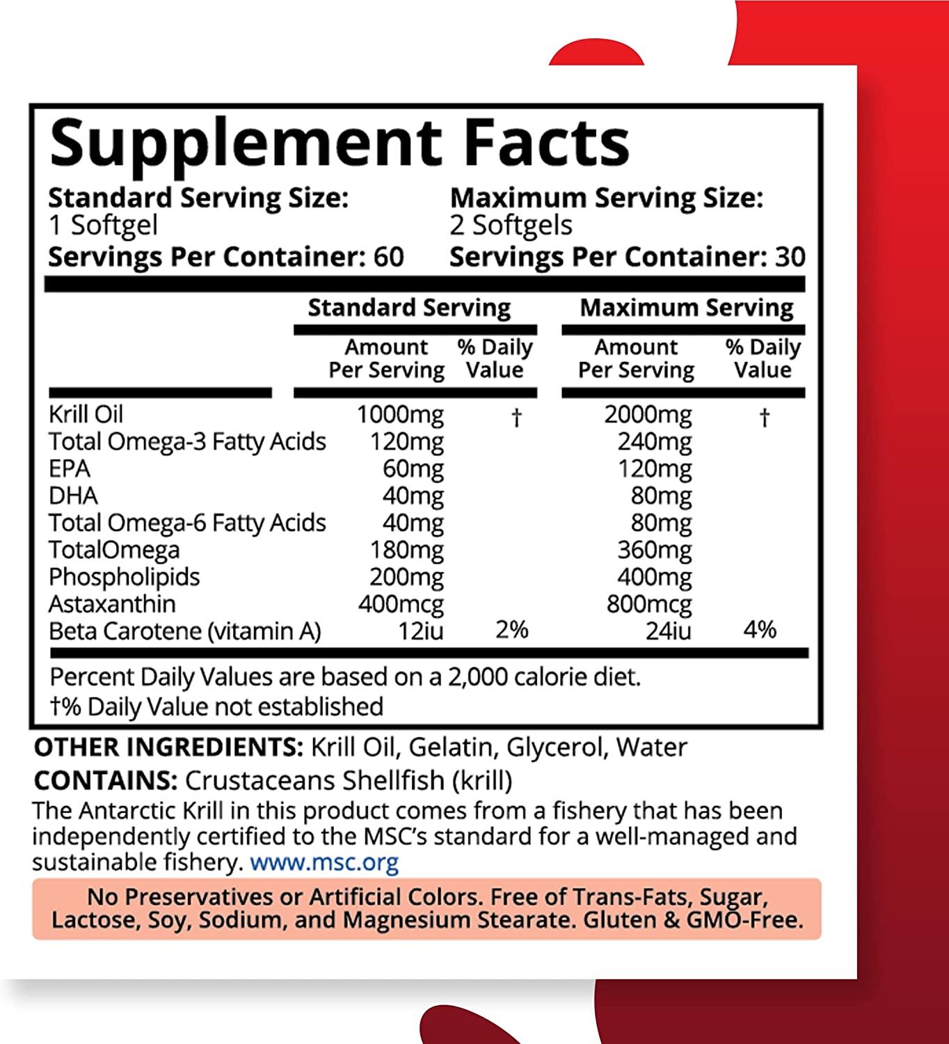 Purity Labs Antarctic Krill Oil Vegan Supplements for Memory, Heart