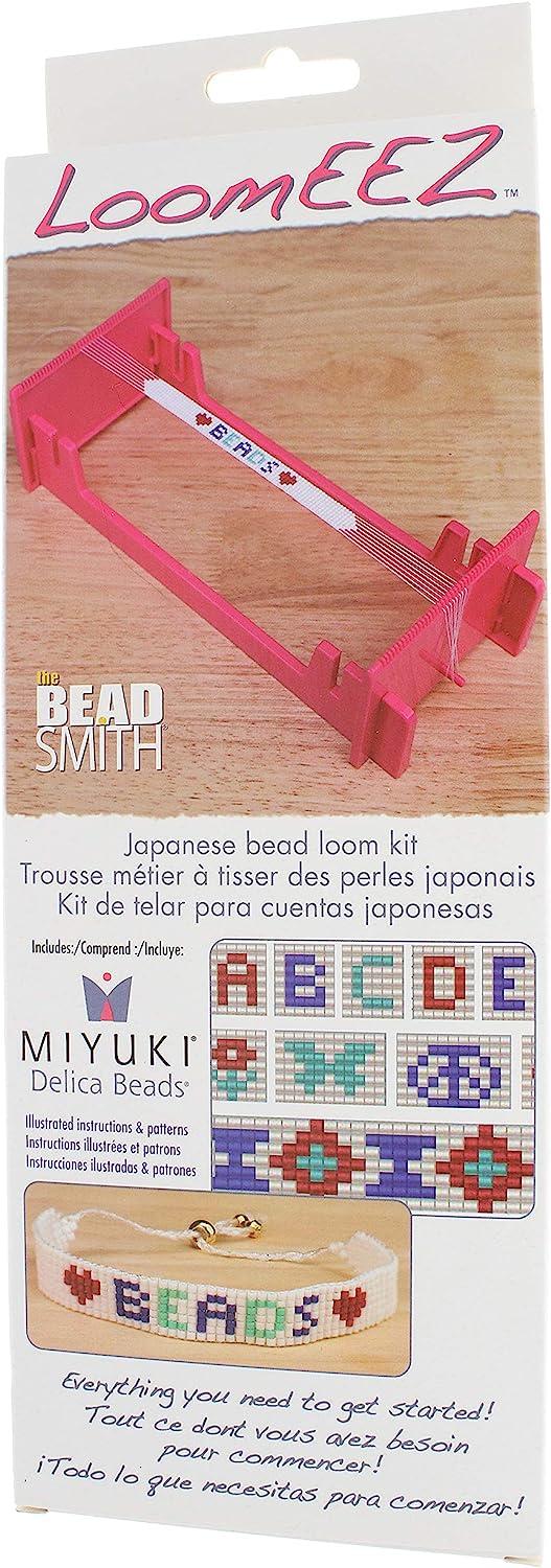 The Beadsmith LoomEEZ Japanese Bead Loom Kit Includes Adjustable Loom,  Miyuki Glass Beads, Thread & Needle, Warp Thread, Findings and Instructions  Make Bracelets, Necklaces, Belts, and More