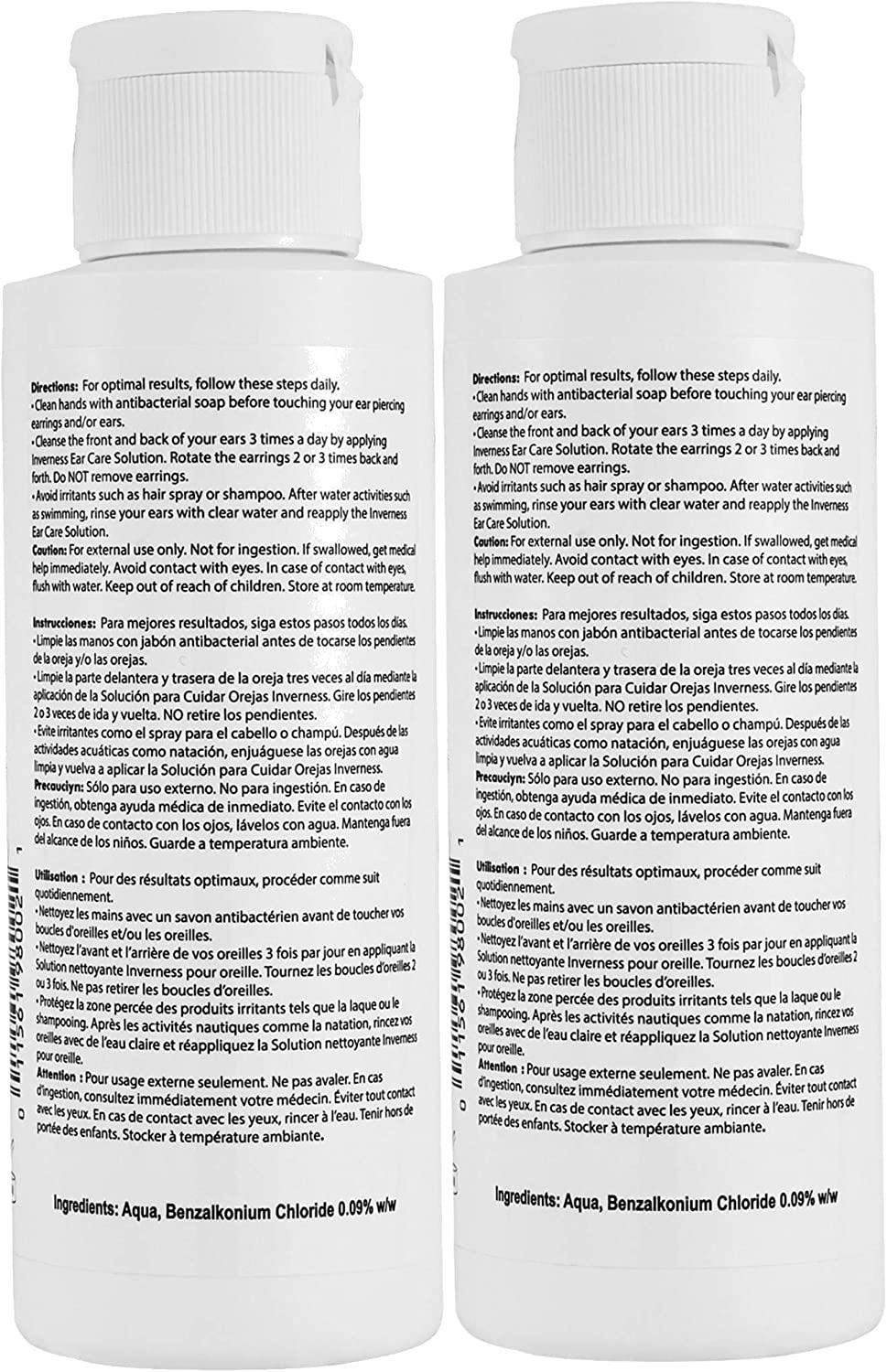 INVERNESS After Piercing Ear Care Solution 4 oz 2 pc Set