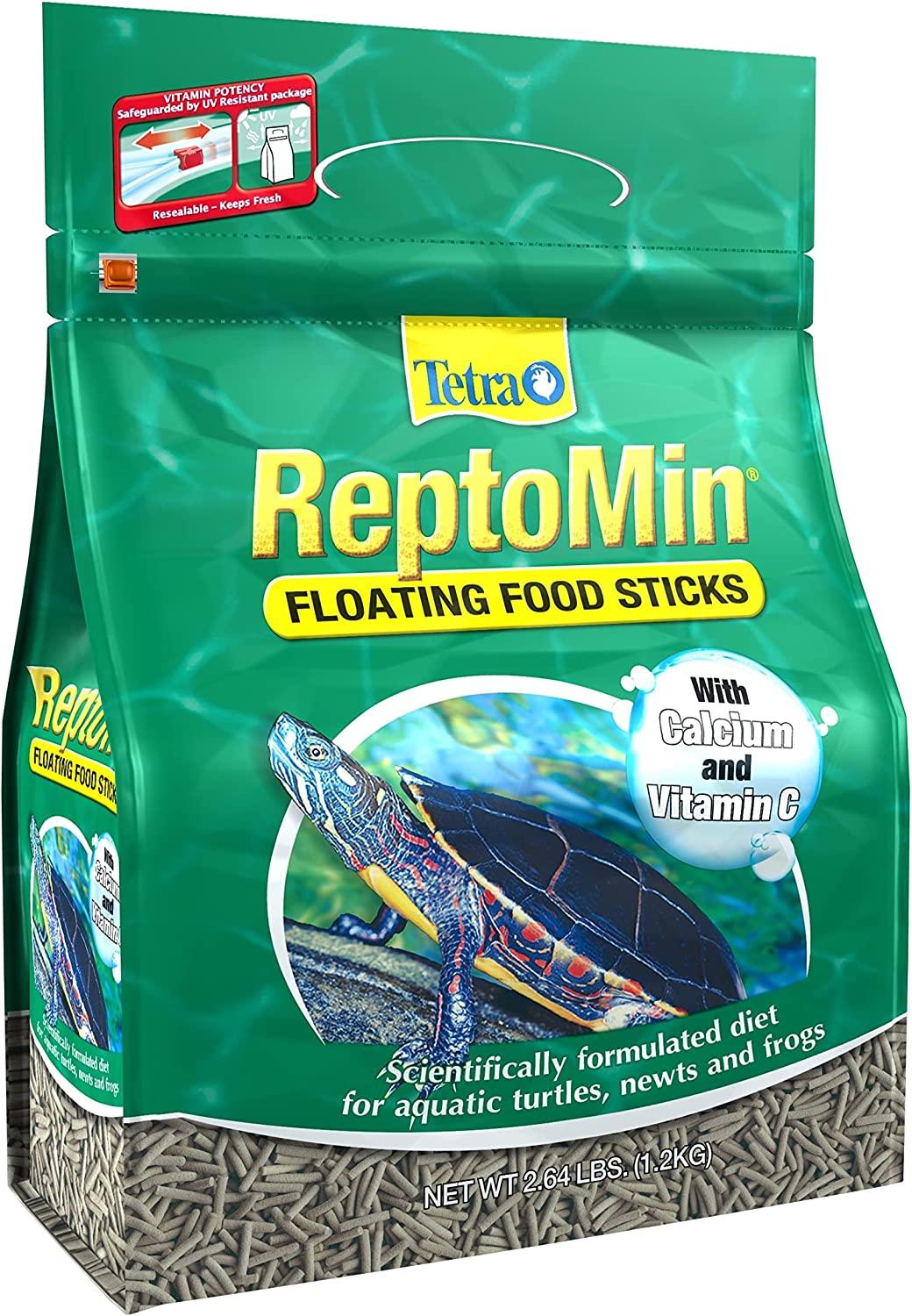 Tetra ReptoMin Floating Food Sticks 2.64 Pounds, For Aquatic Turtles, Newts  And Frogs, green