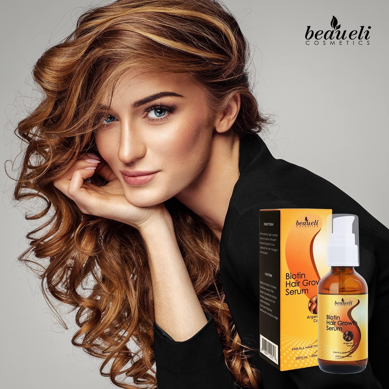 Biotin Hair Growth Serum with Castor Oil & Argan Oil Hair Loss