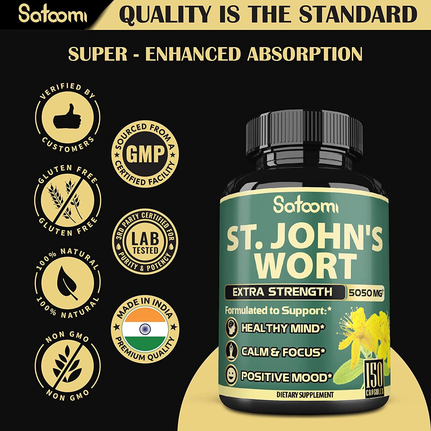 St. John's Wort Extract Capsules 5Month Supply 5050mg Herbal