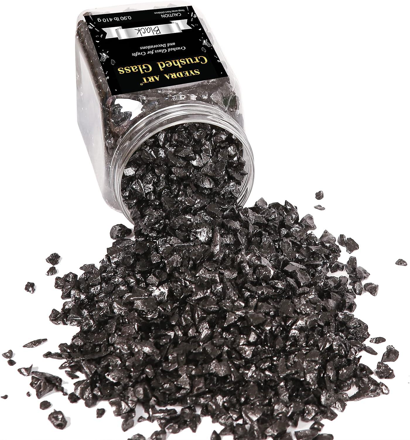 Syedra Crushed Glass for Crafts,Glitter Crushed High Luster Chips