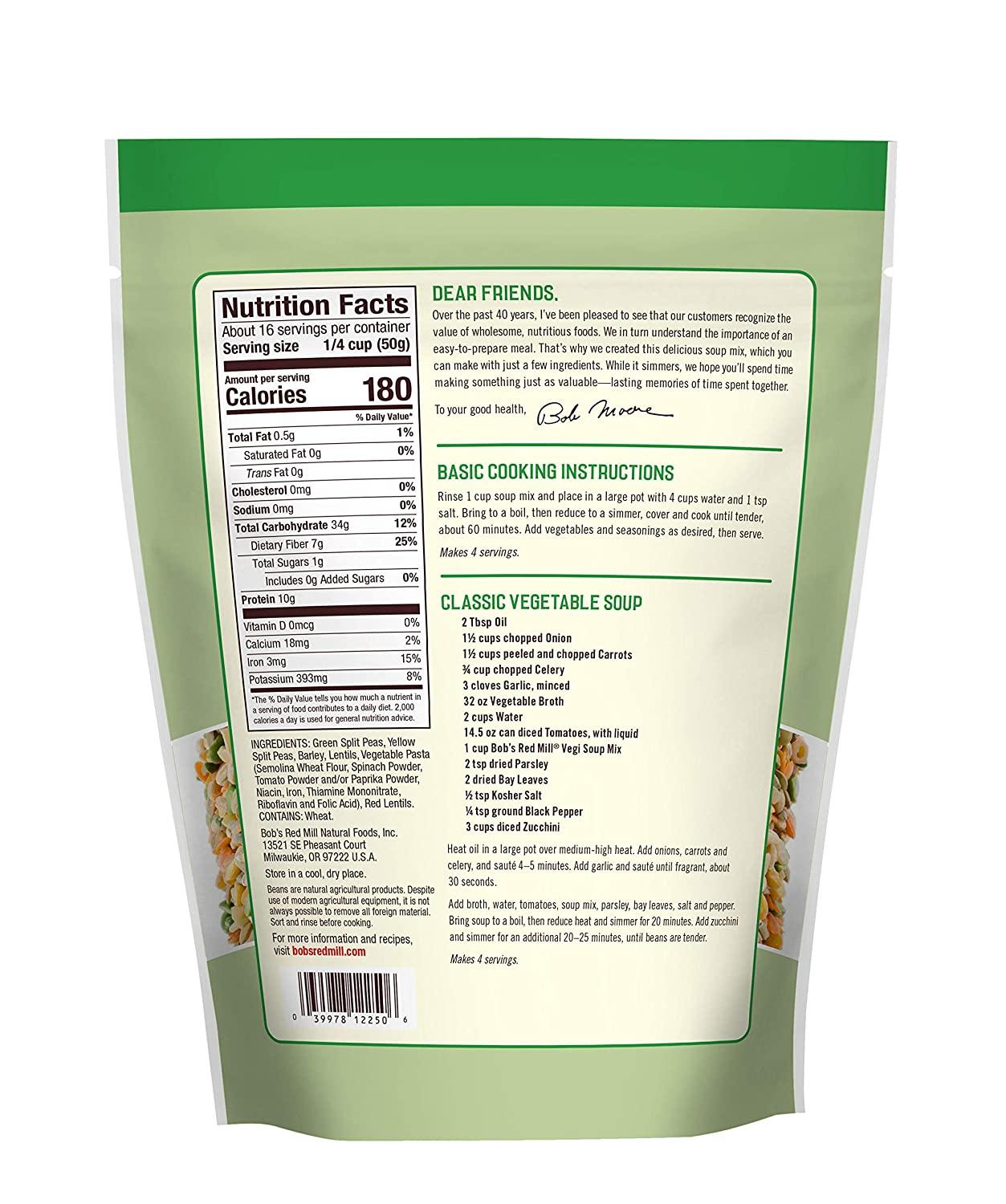 Bob's Red Mill Vegetable Soup Mix, 28 Oz 1.75 Pound (Pack of 1)