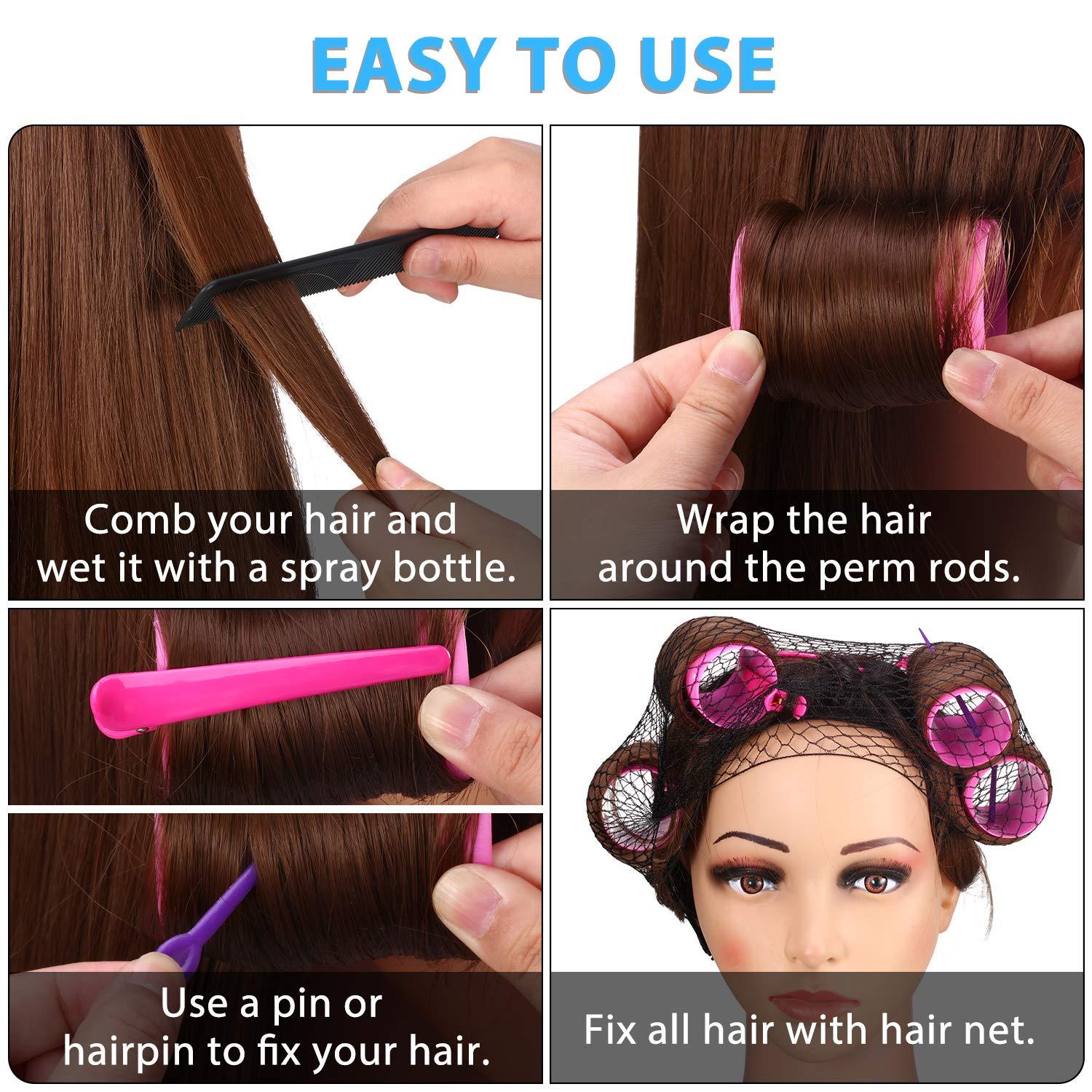 141Piece Hair Rollers Set 60 Plastic Rollers, 60 Pins, 20