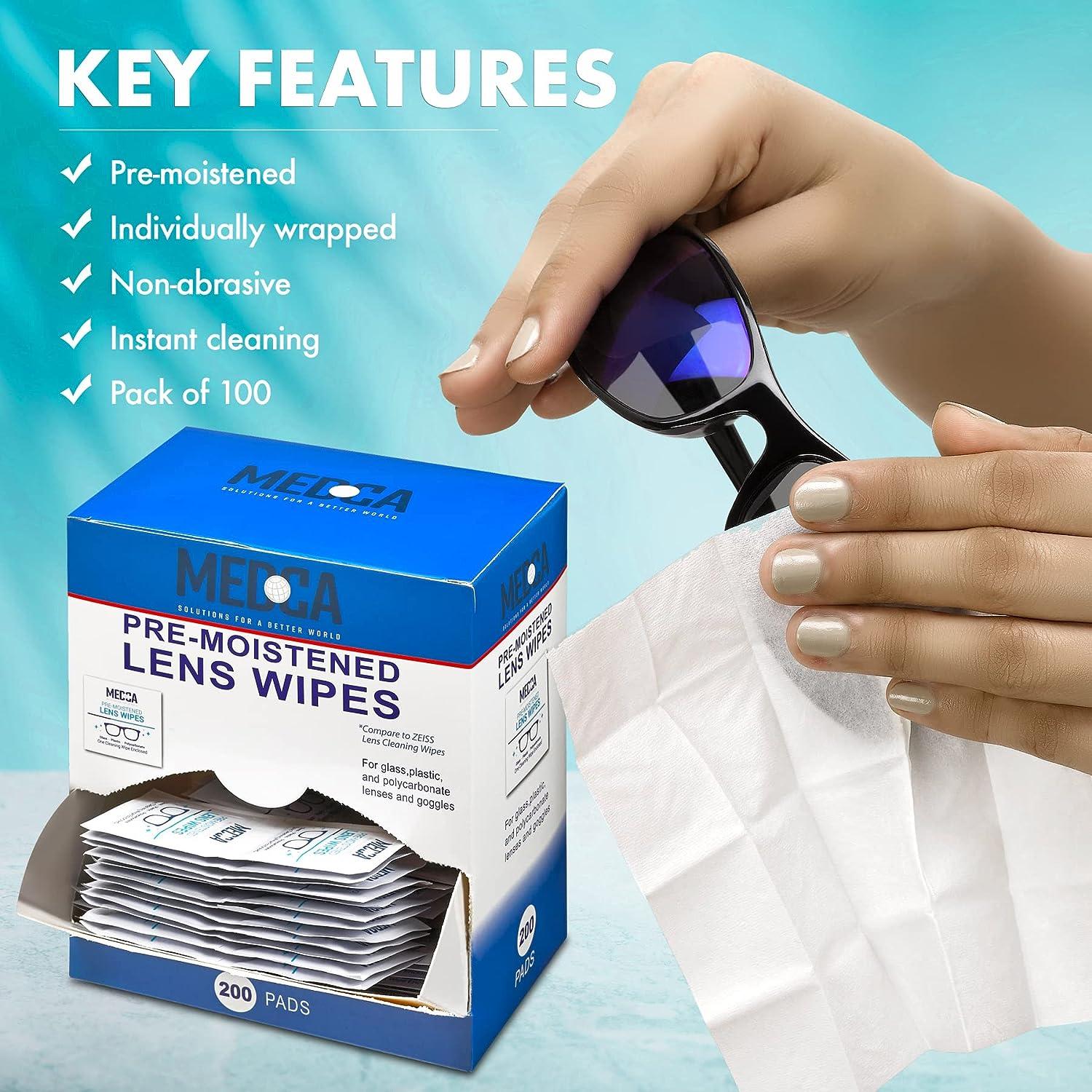 Premoistened Lens and Glass Cleaning Wipes - Portable Travel