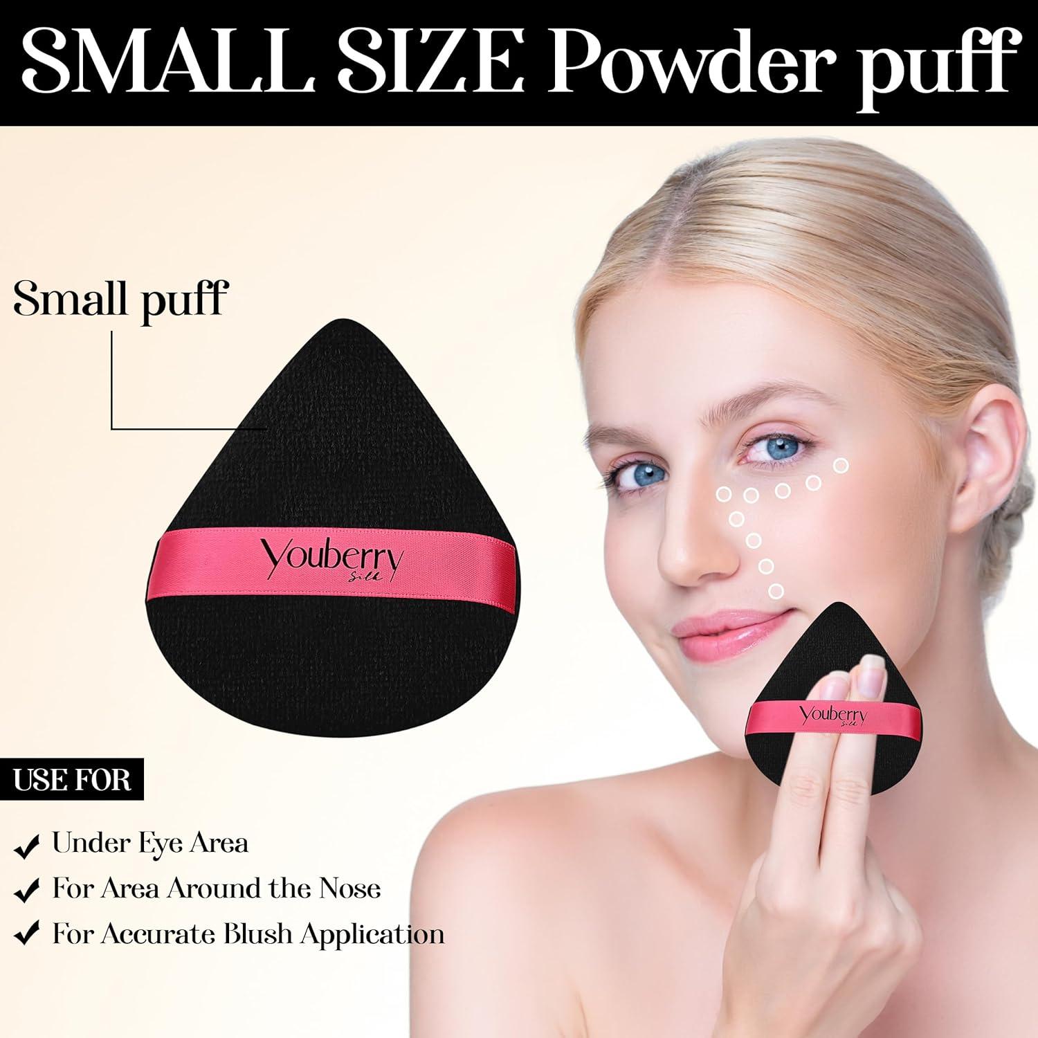 youberrySilk Powder Puff 2 Pcs Triangle powder puff DUO Small and Large powder Puff for pressed