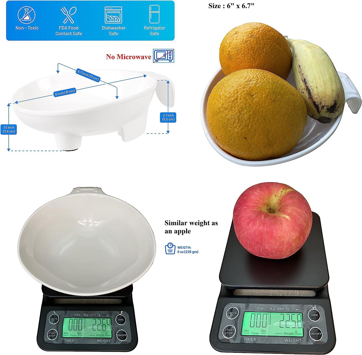 Small Scoop Plates for Elderly Adaptive Plates with Handles, One