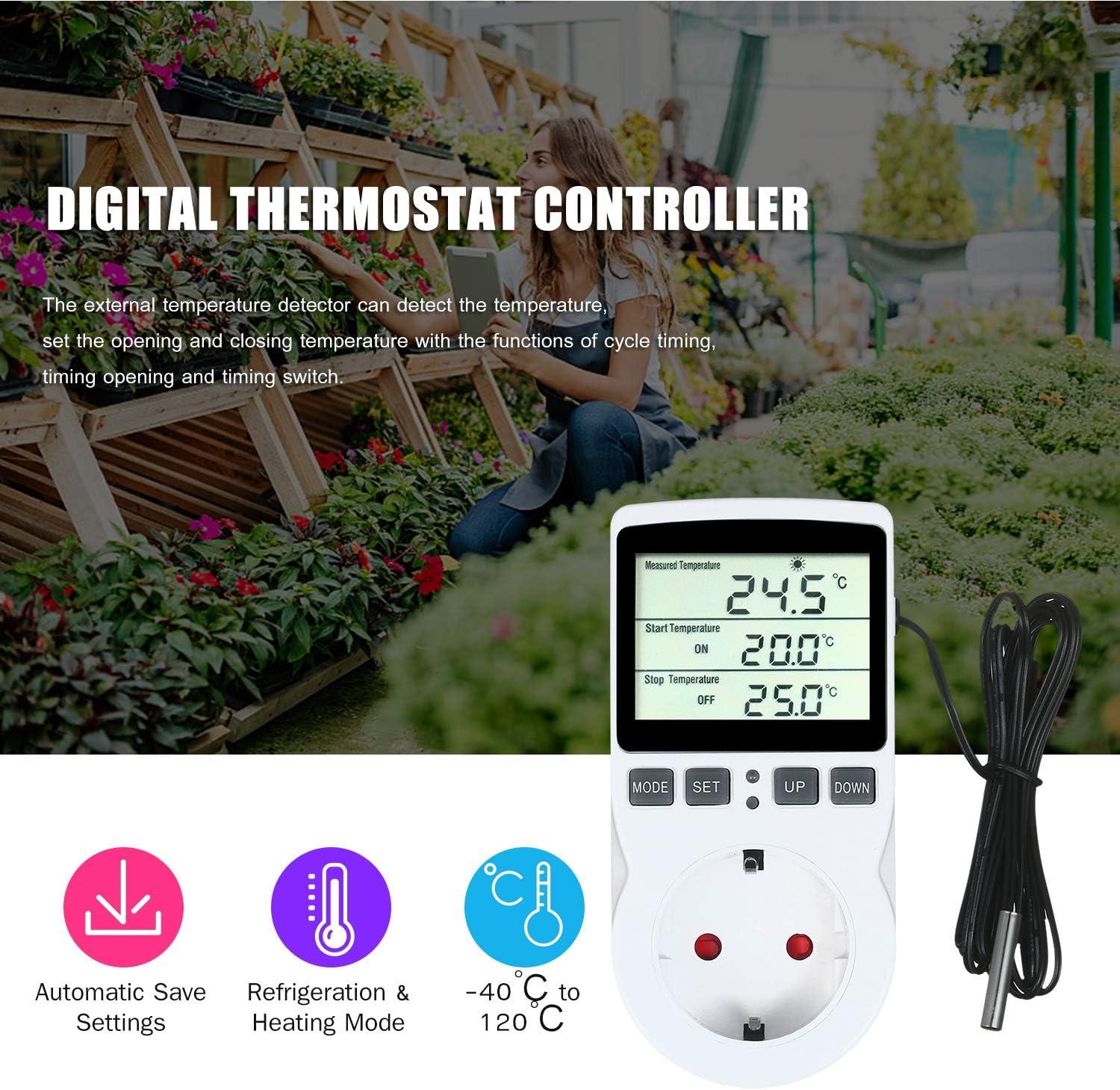 Vislone Digital Reptiles Thermostat Regulator - Timer & Probe for ...